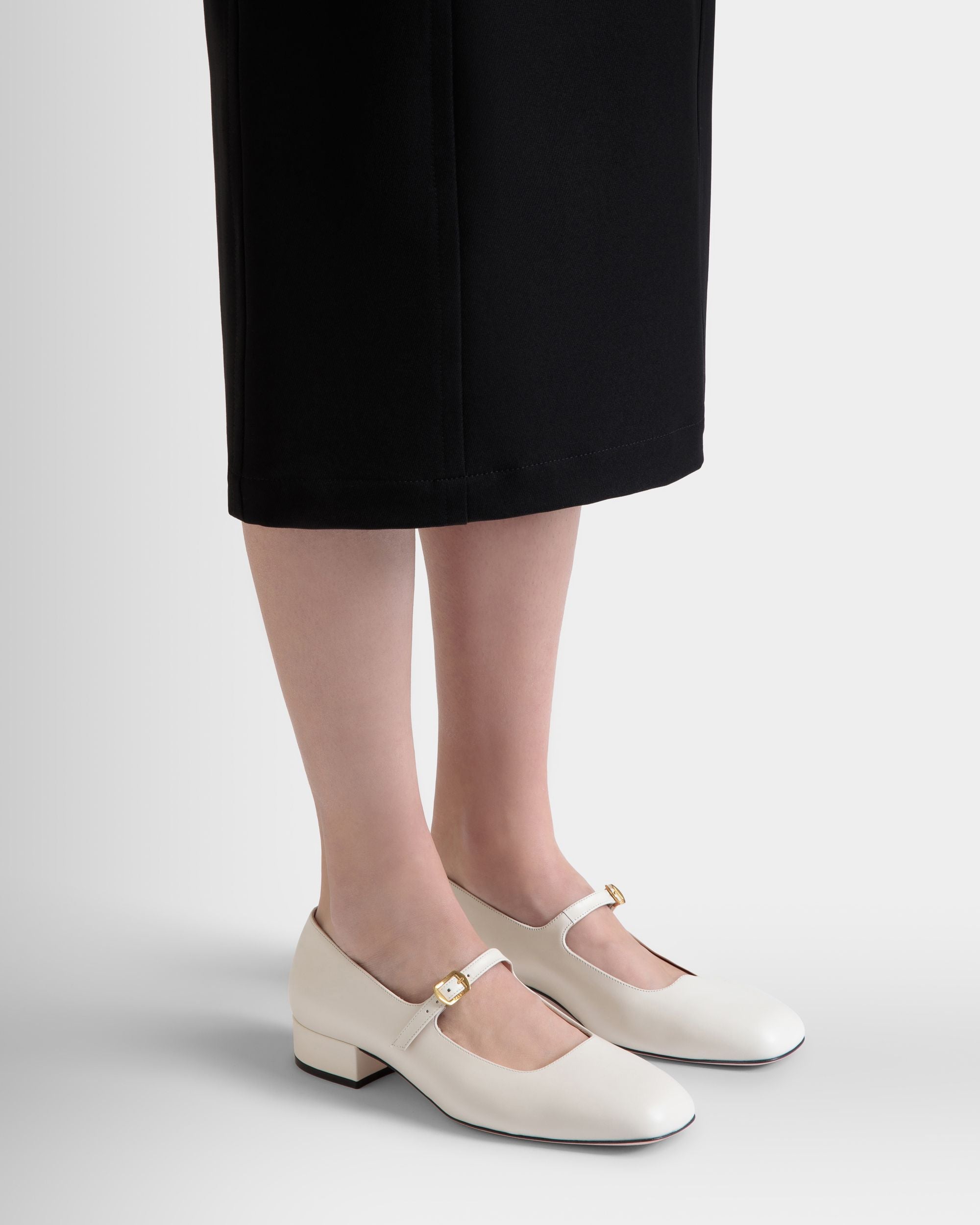 Décolleté Ballyrina In Pelle Bianca - Donna - Bally - 02