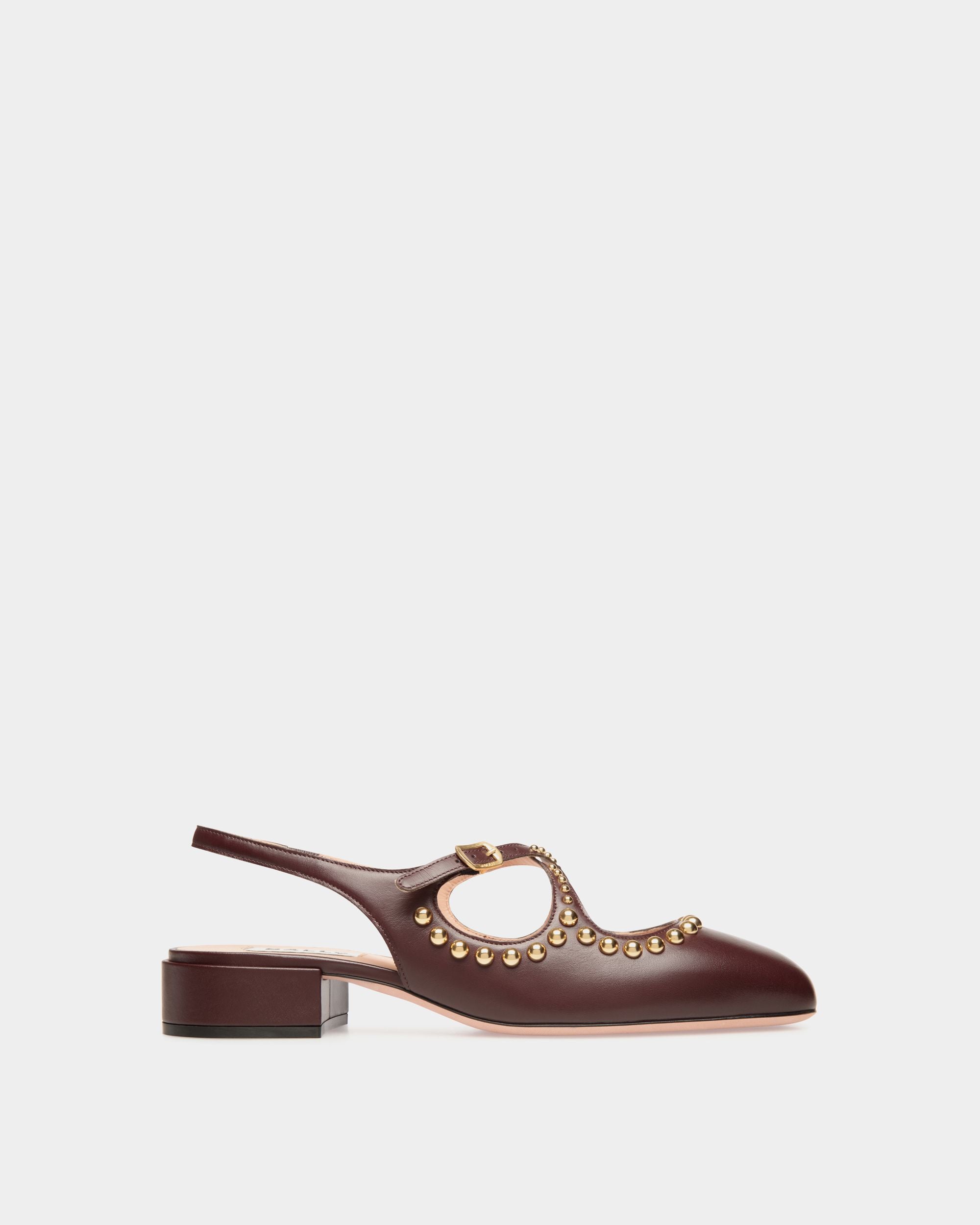Ballyrina Slingbacks Aus Leder In Tiefem Burgunderrot - Donna - Bally - 01