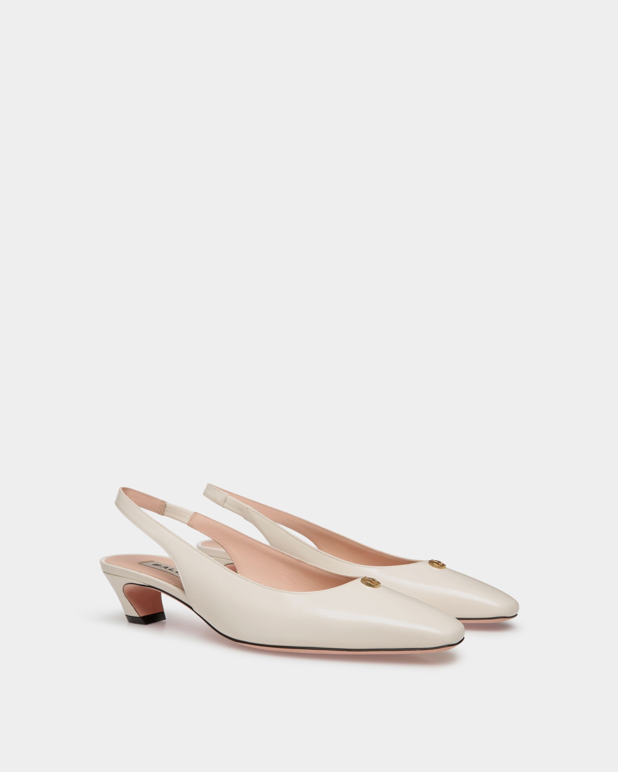 Escarpin Slingback Sylt Pour Femme En Cuir Blanc - Femme - Bally - 02