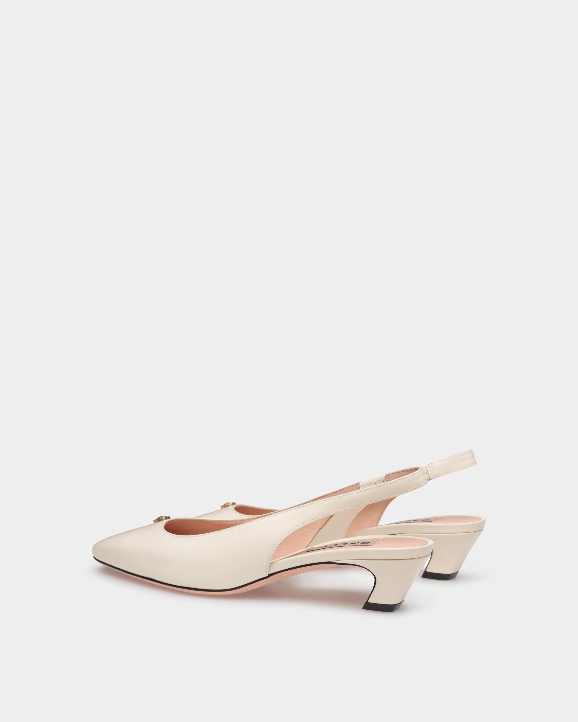 Escarpin Slingback Sylt Pour Femme En Cuir Blanc - Femme - Bally - 03