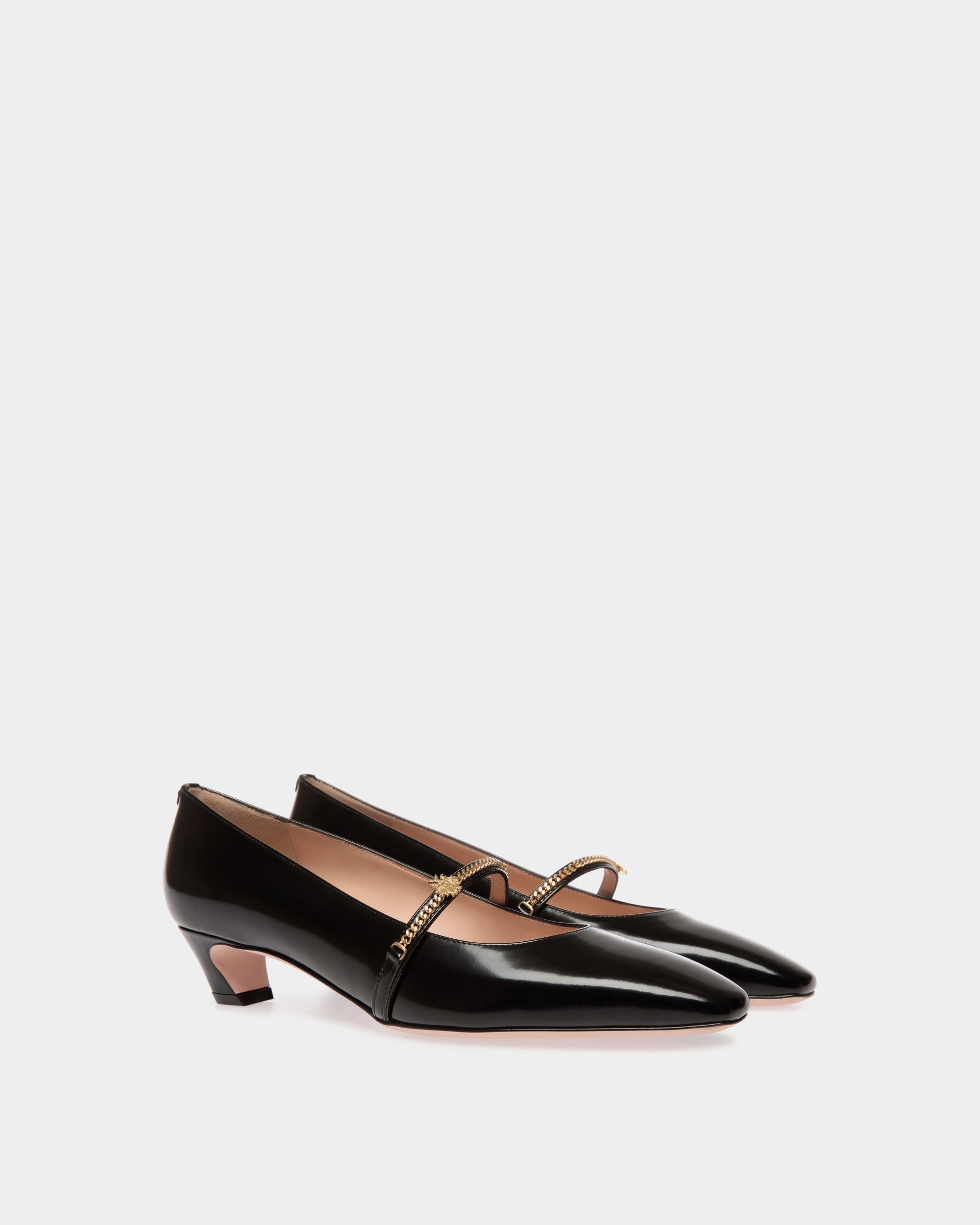 Sylt Mary Jane Pumps Aus Schwarzem Gebürstetem Leder - Damen - Bally - 03