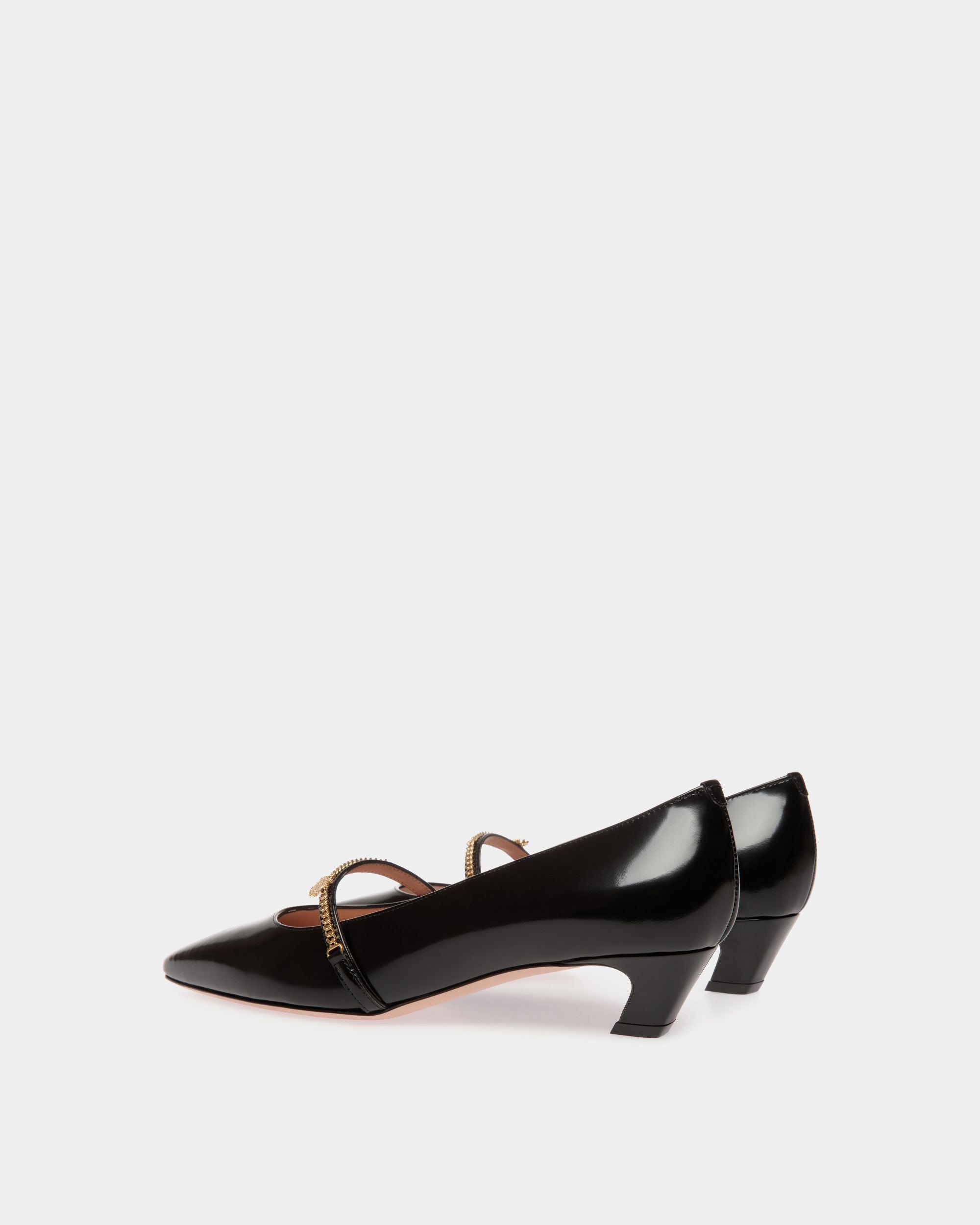 Sylt Mary Jane Pump in Black Brushed Leather - Women's - Bally - 04