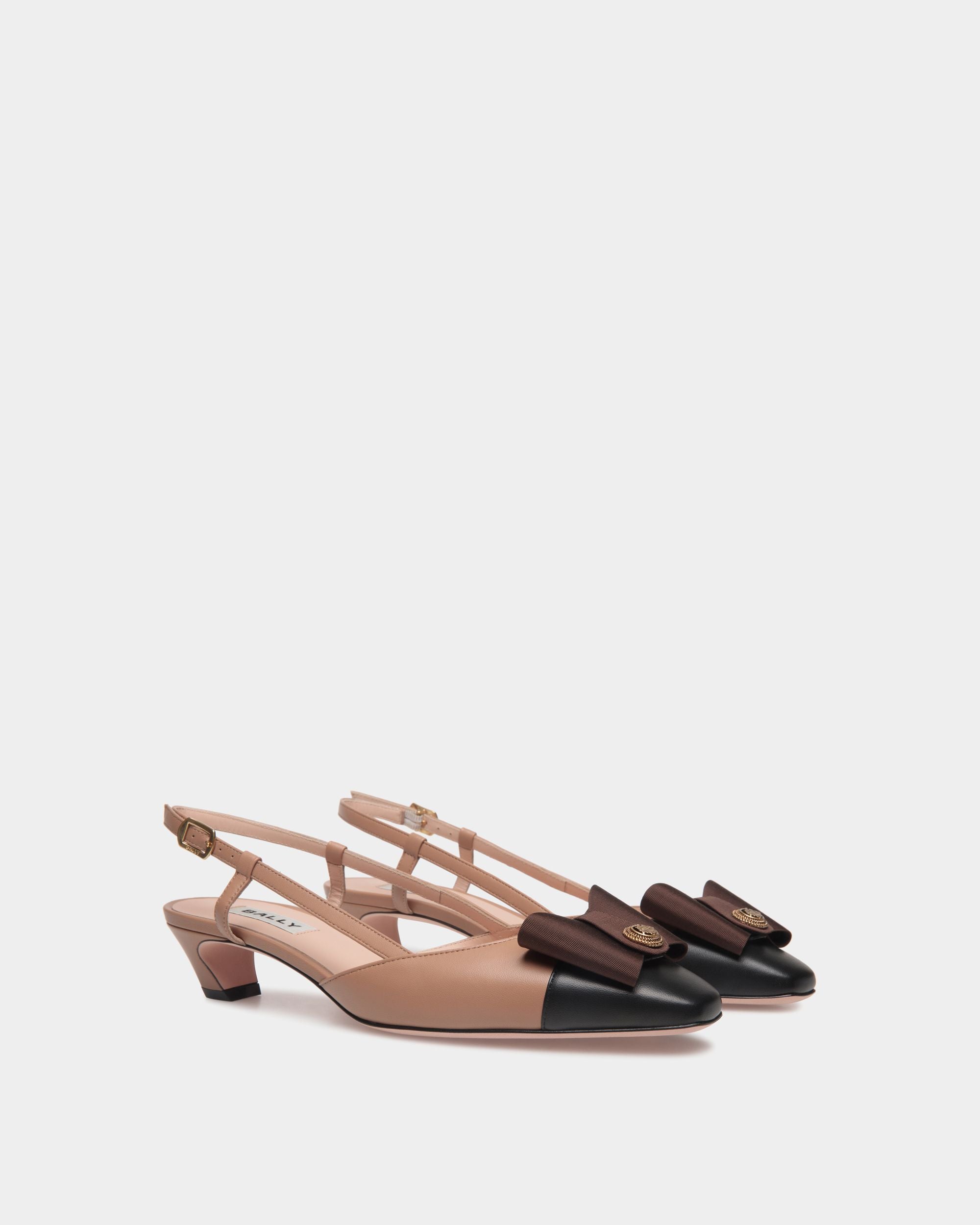 B-Bow Slingbacks Aus Leder In Praline Beige - Damen - Bally - 03