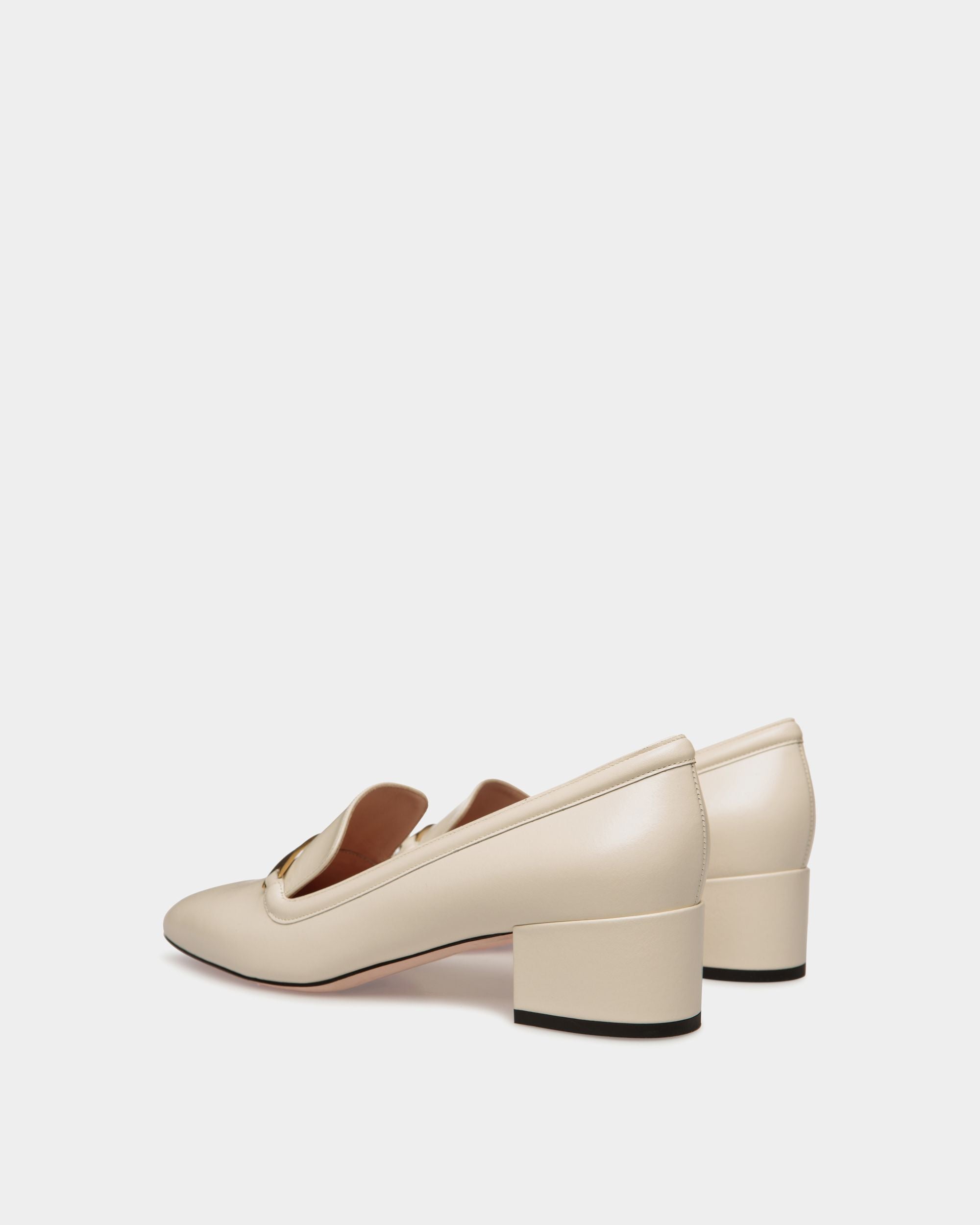 Deco Pump in White Leather - Women's - Bally - 04