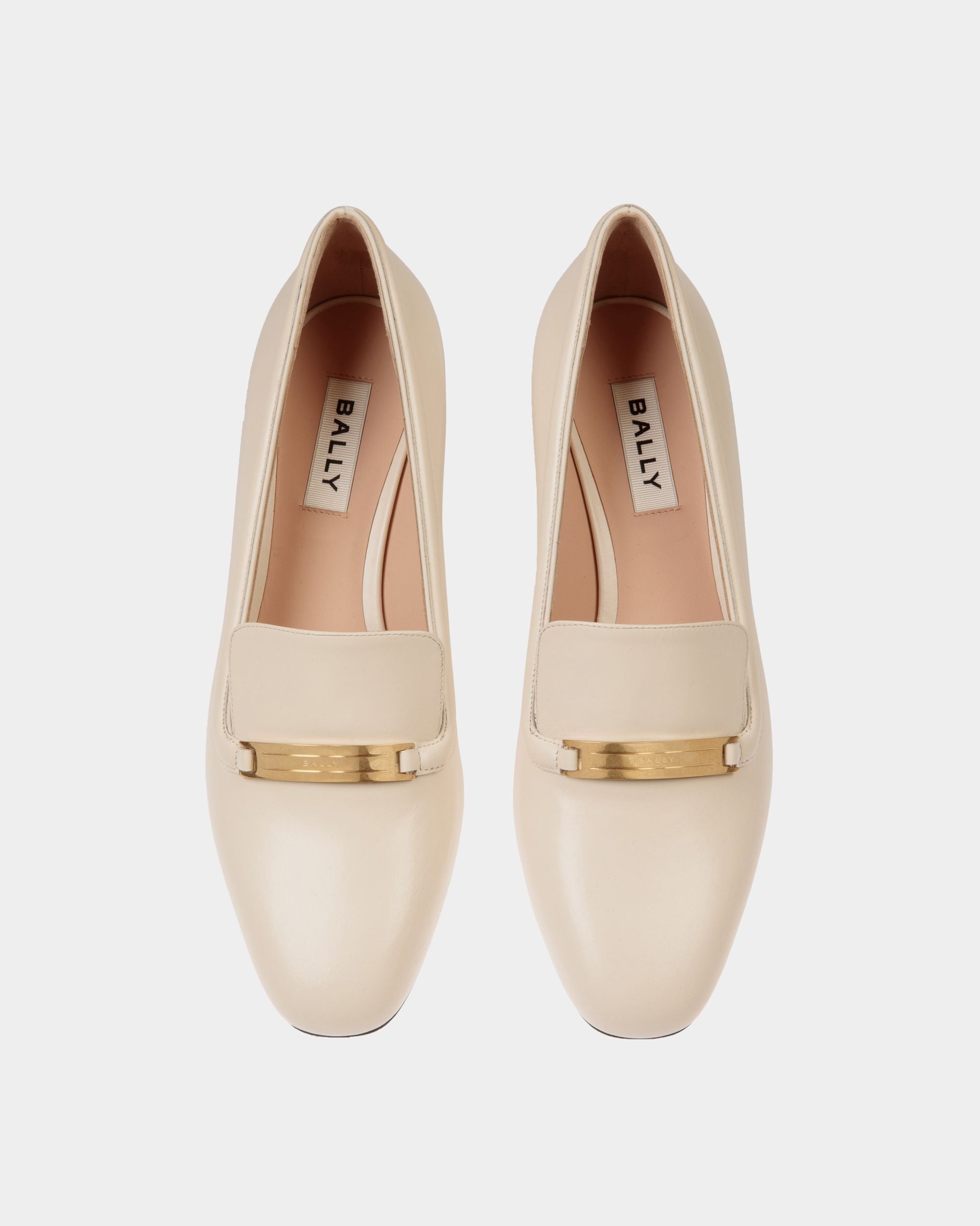 Deco Pump in White Leather - Women's - Bally - 05