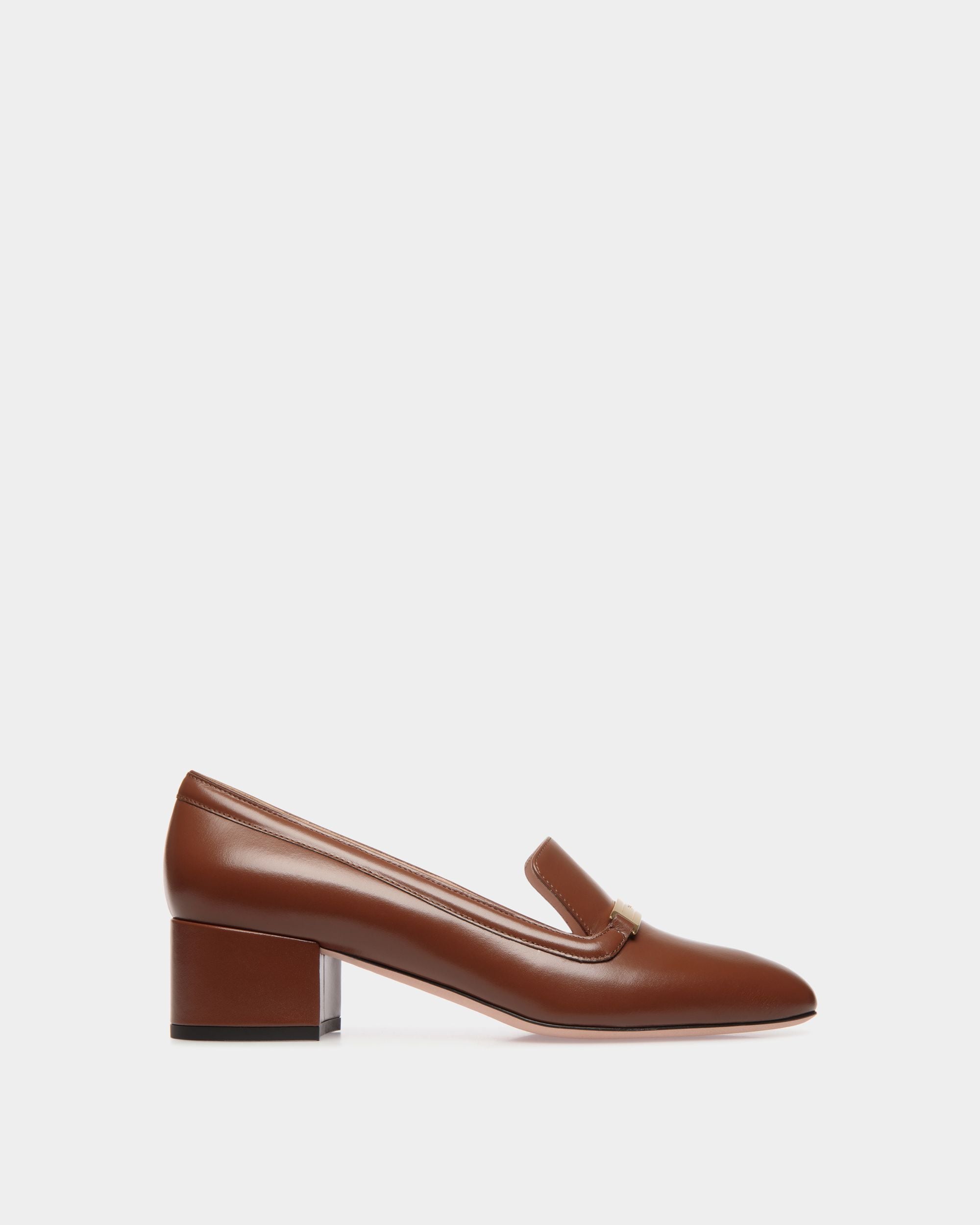 Deco Pump in Brown Leather - Women's - Bally - 01