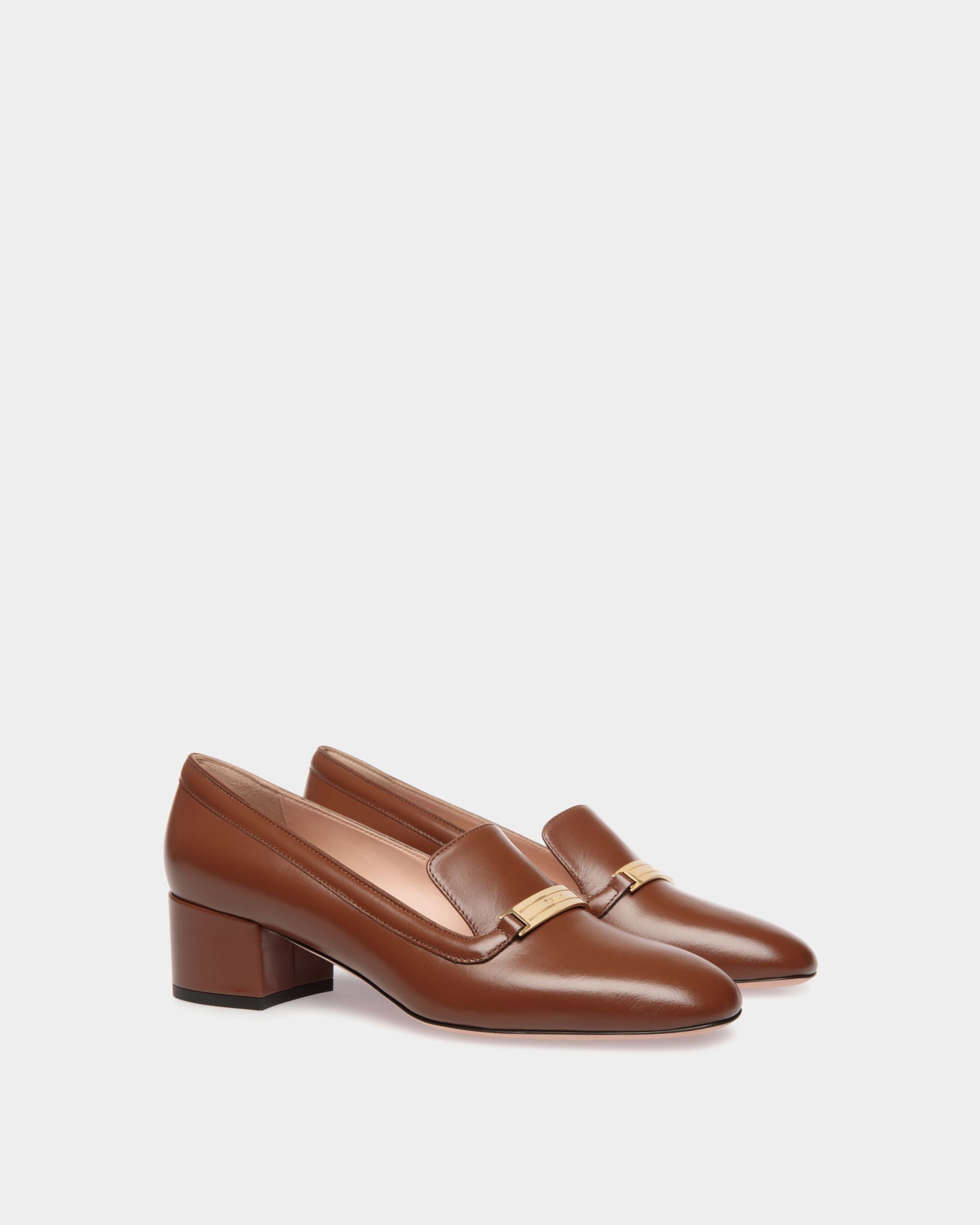 Deco Pump in Brown Leather - Women's - Bally - 03