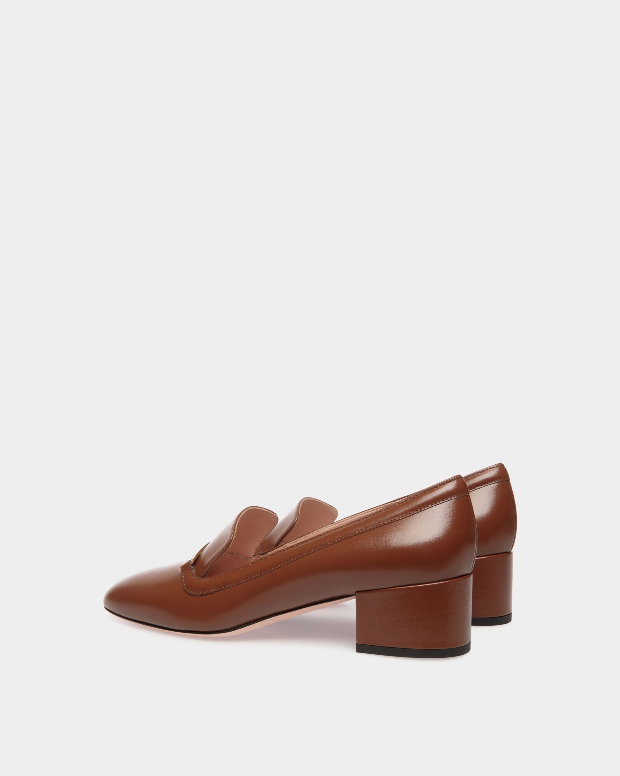 Deco Pump in Brown Leather - Women's - Bally - 04