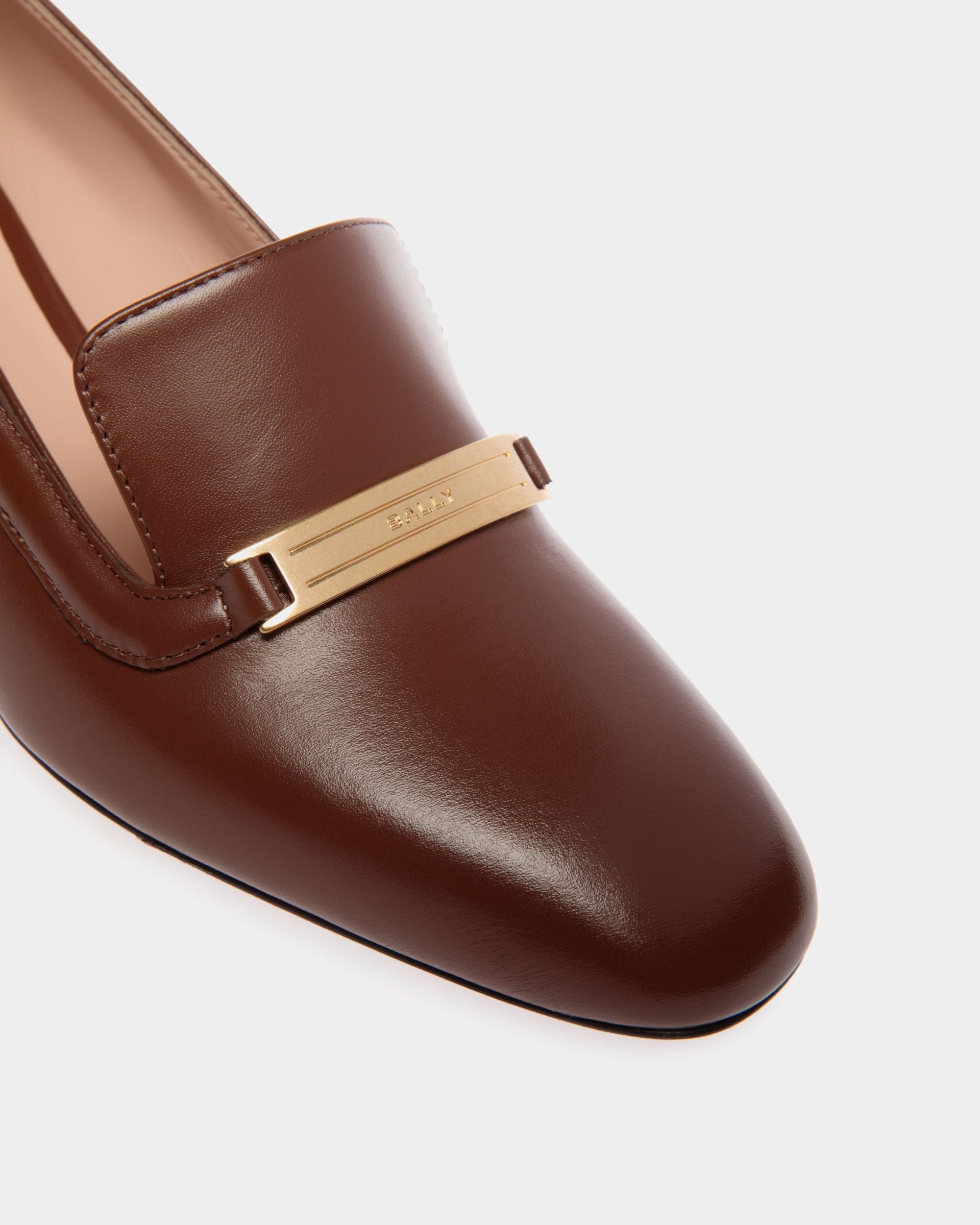 Deco Pump in Brown Leather - Women's - Bally - 06
