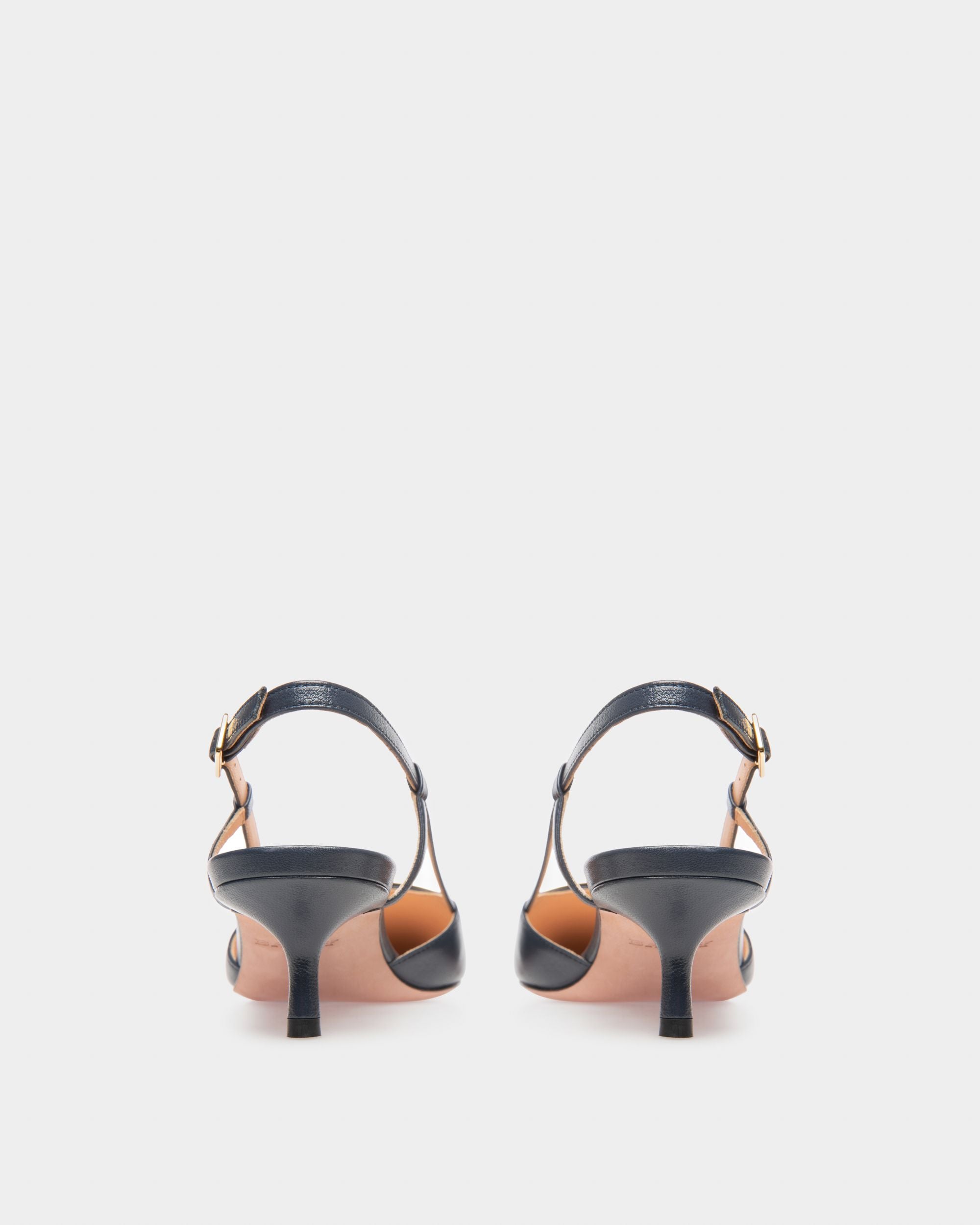 Eva Escarpins En Cuir Bleu Marine - Femme - Bally - 04