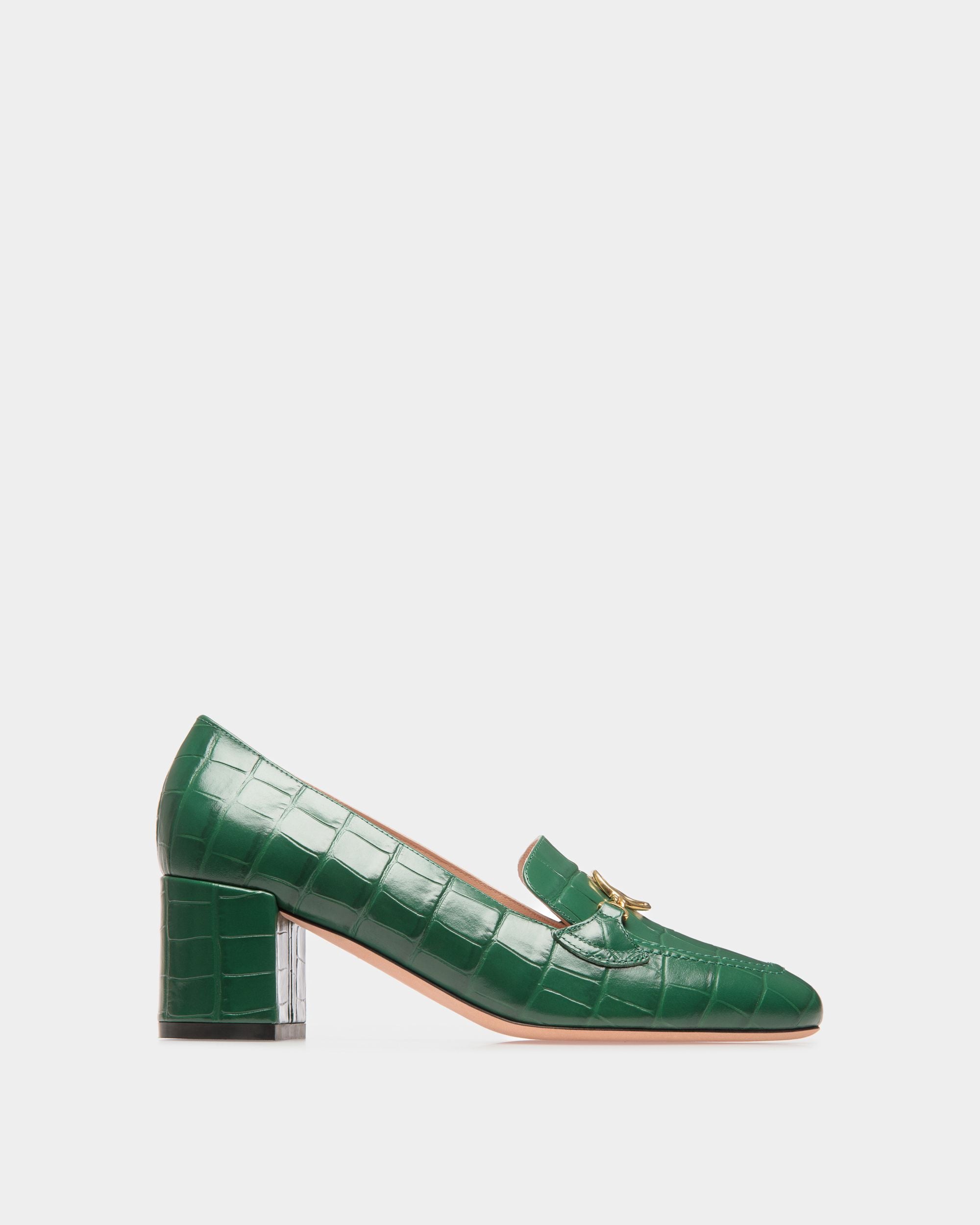 Daily Emblem Loafer Aus Leder in Kelly Green - Damen - Bally - 01