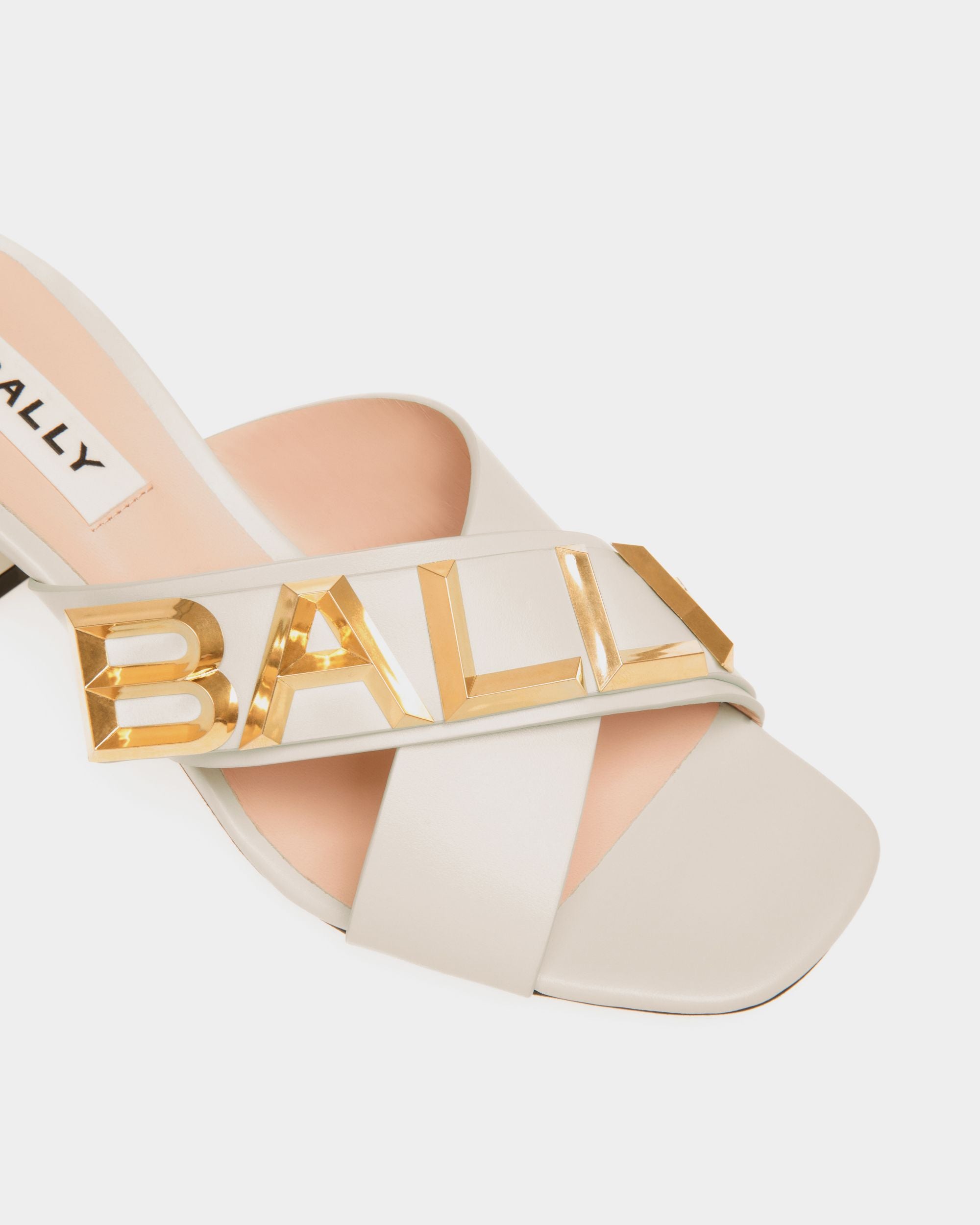 Bally Spell Heeled Slide in Leather - Women's - Bally - 04