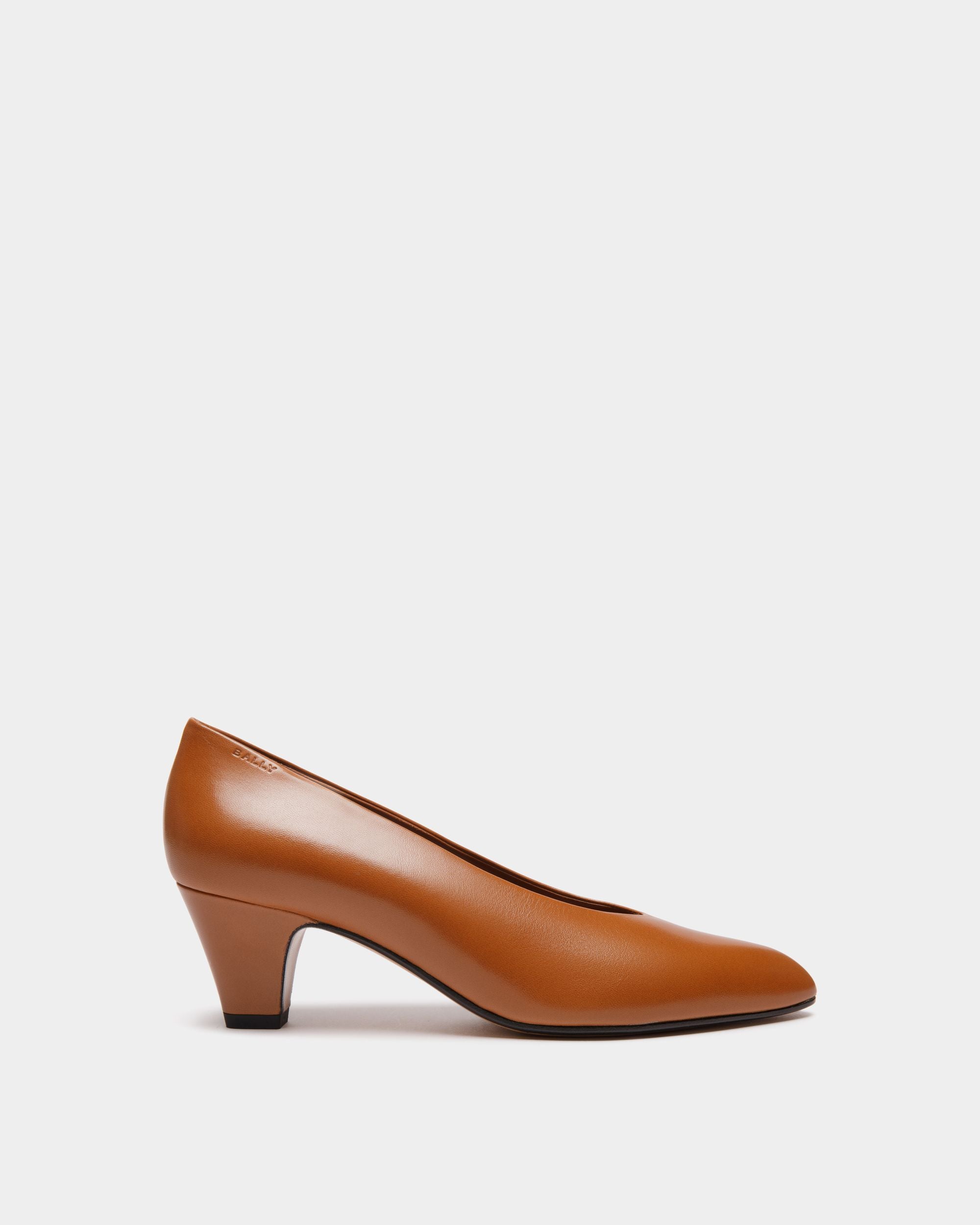 Alva Pump in Brown Leather - Women's - Bally - 01