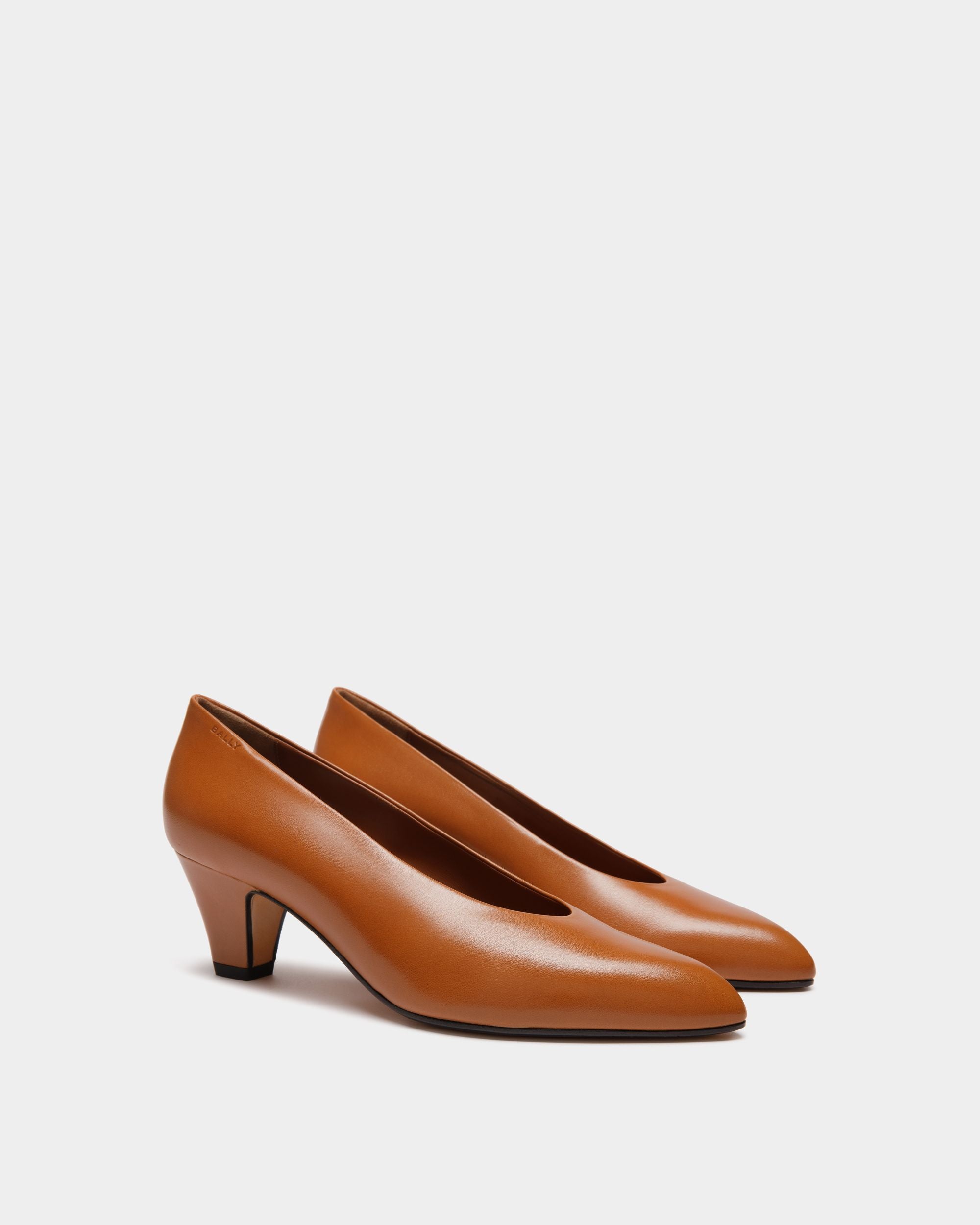 Alva Pump in Brown Leather - Women's - Bally - 03