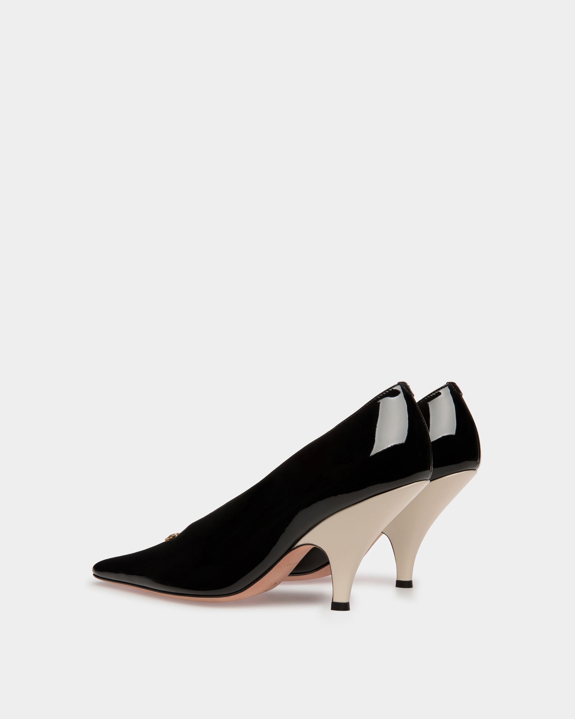 Katy Pumps Aus Leder in Schwarz und Elfenbein - Damen - Bally - 04