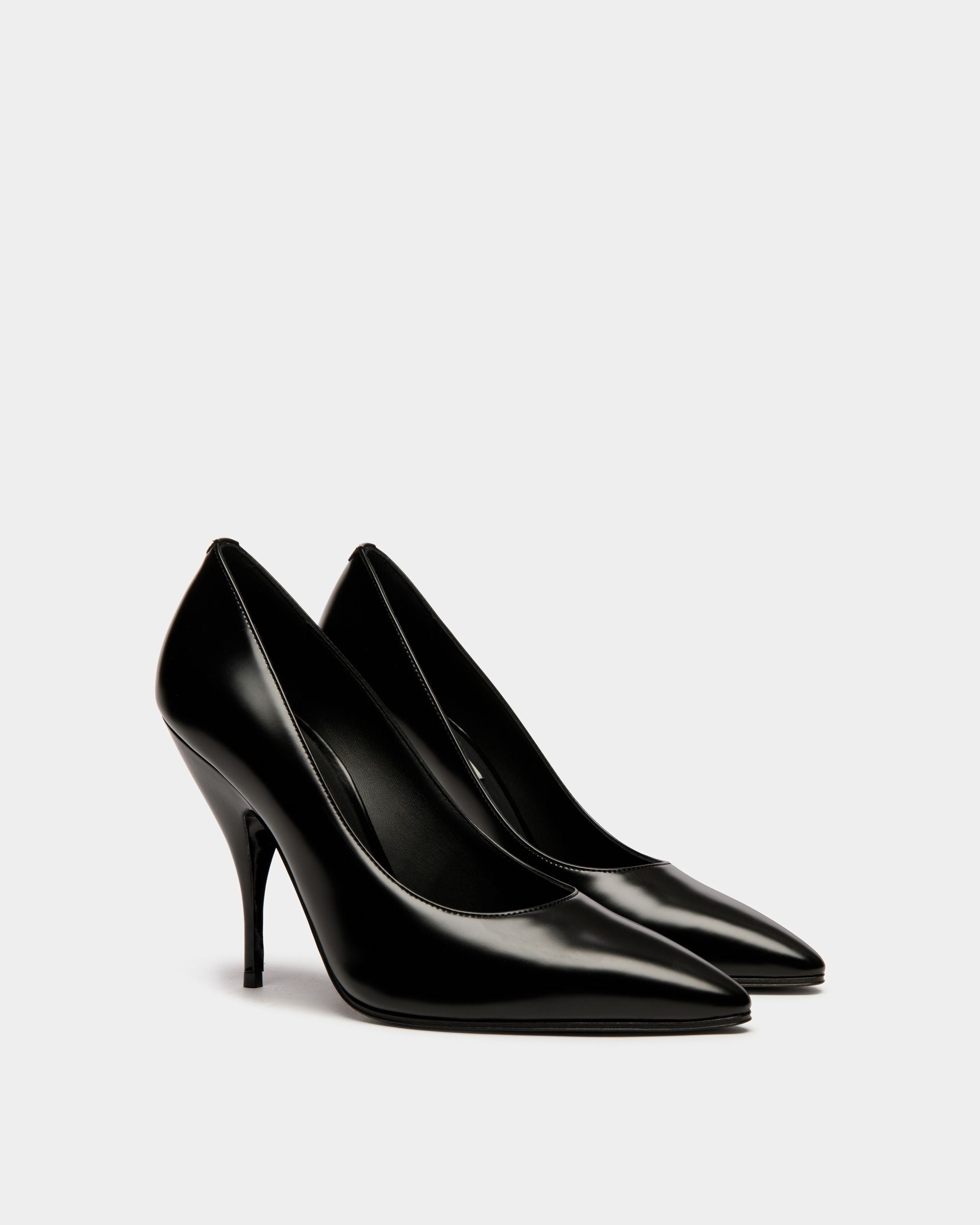Women's Claudelle Pumps In Black Leather | Bally | Still Life 3/4 Back