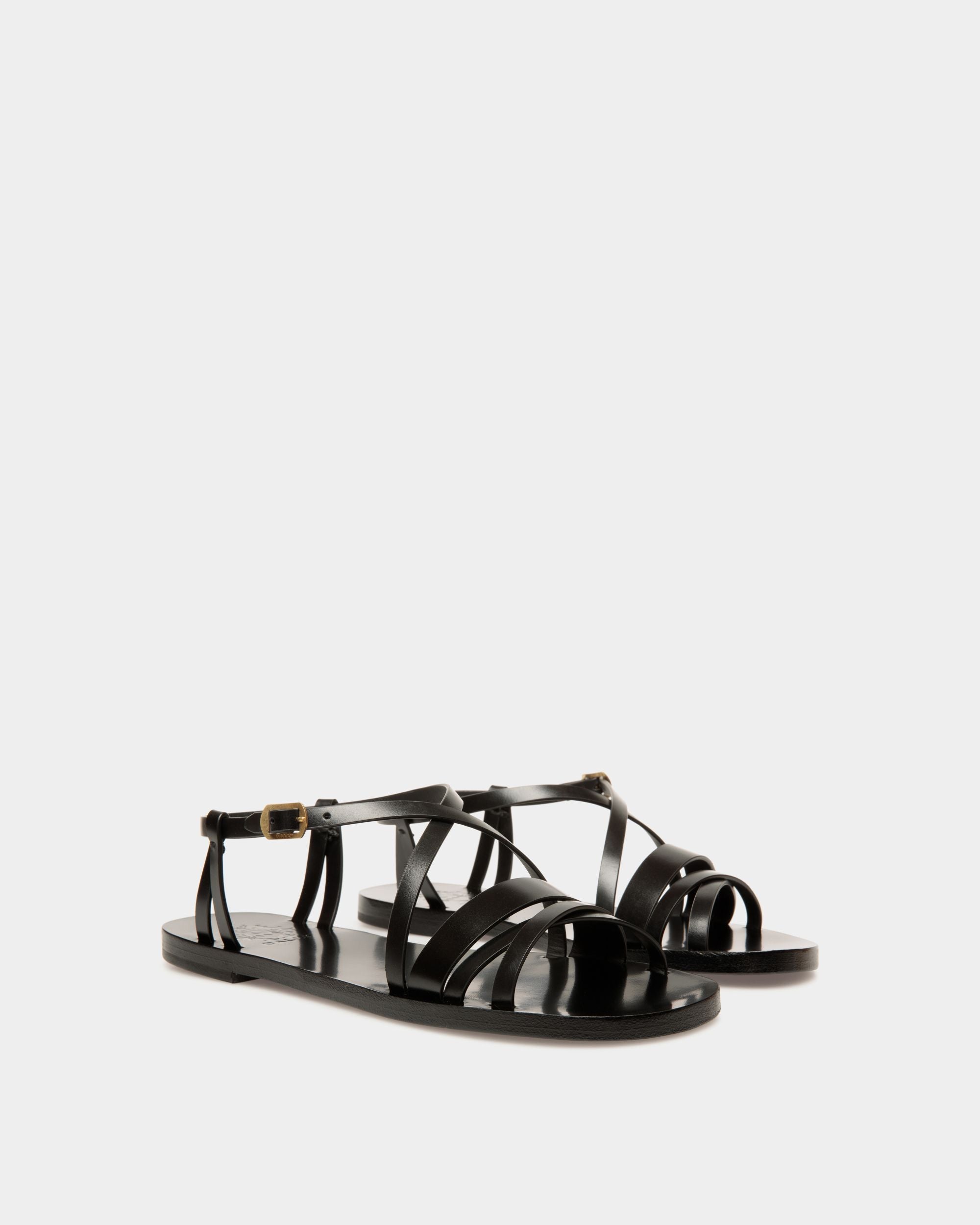 Flache Sandale Salis Aus Leder In Schwarz - Damen - Bally - 03