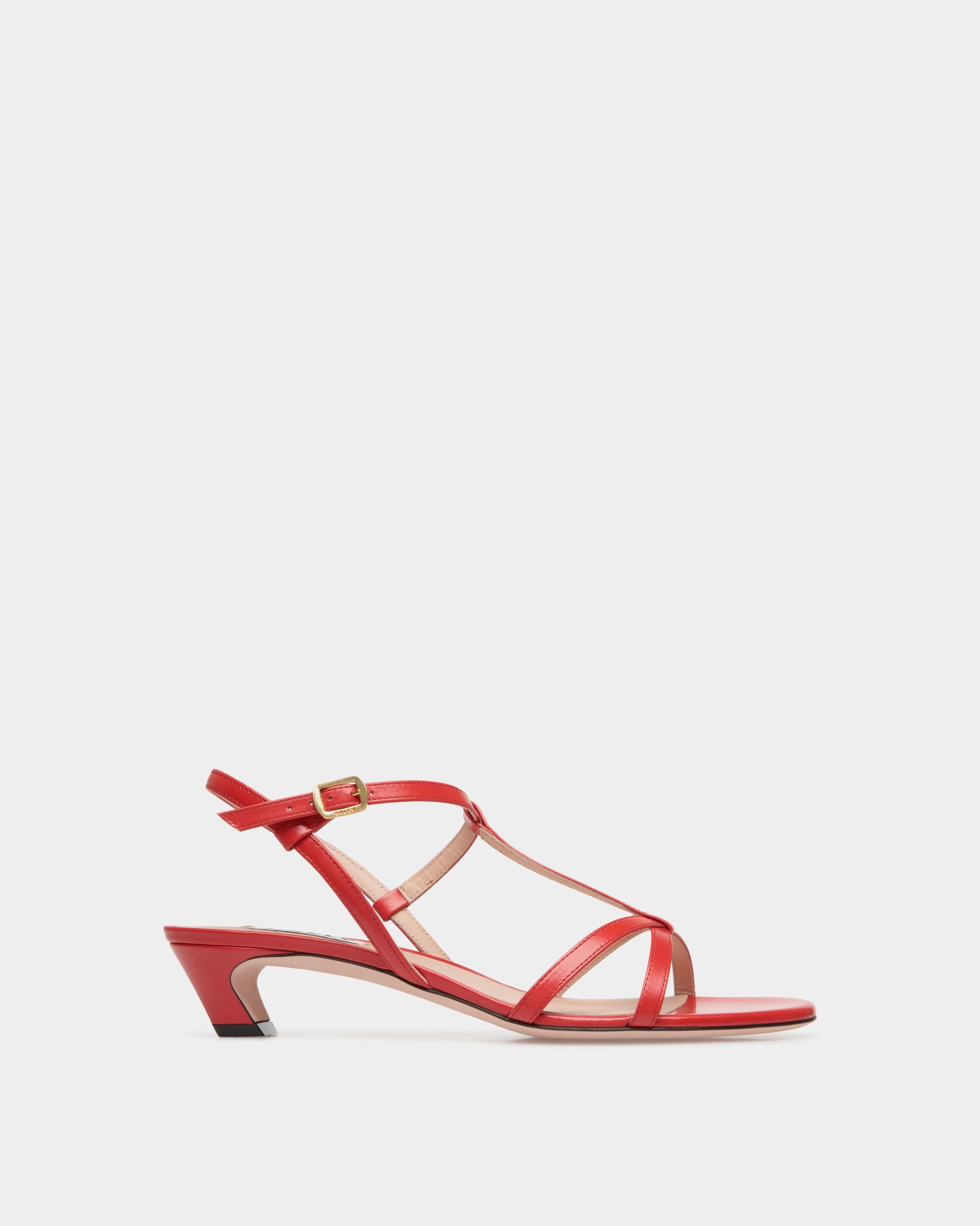 Sylt Sandal In Red Leather - Women's - Bally - 01