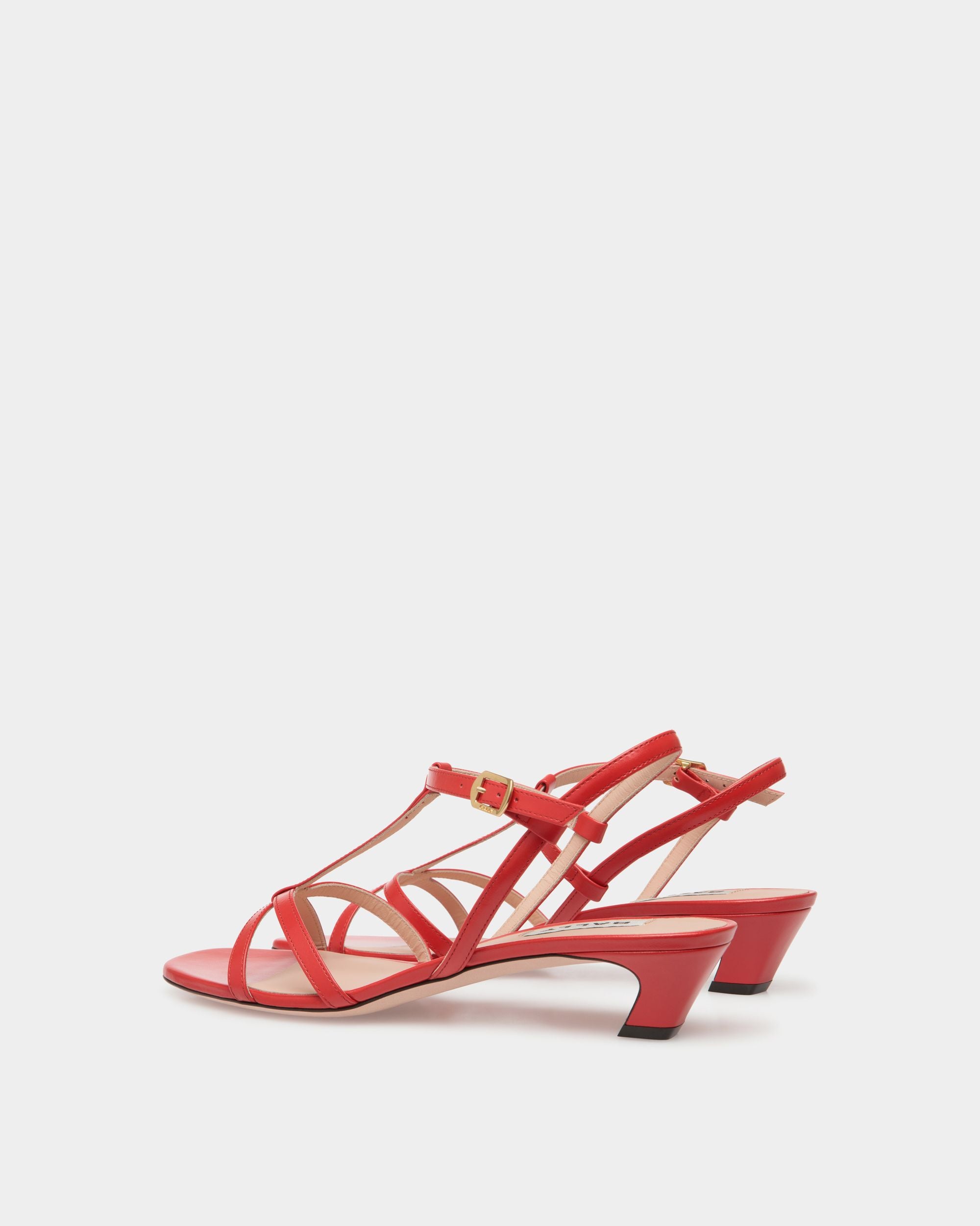 Sylt Sandal In Red Leather - Women's - Bally - 03