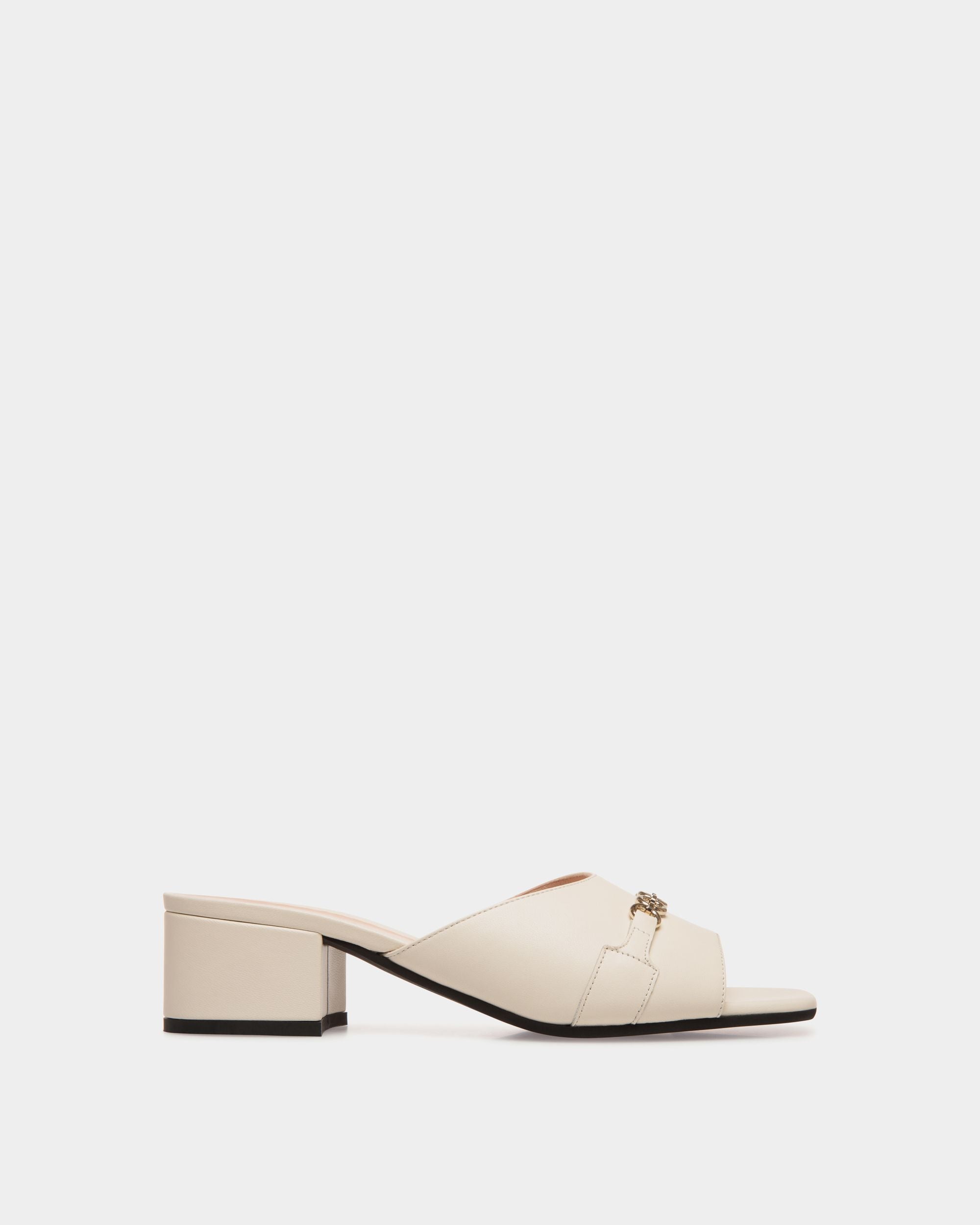 Sandals In White Leather - Women's - Bally - 01