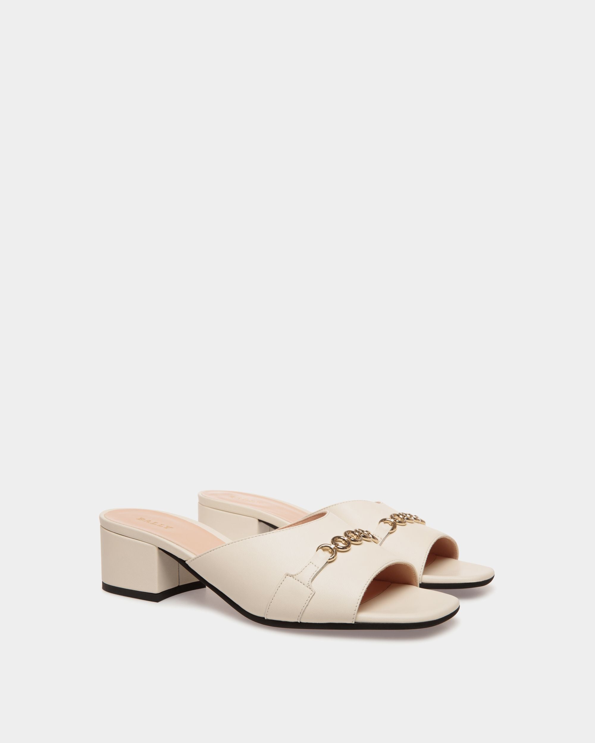 Sandals In White Leather - Women's - Bally - 02