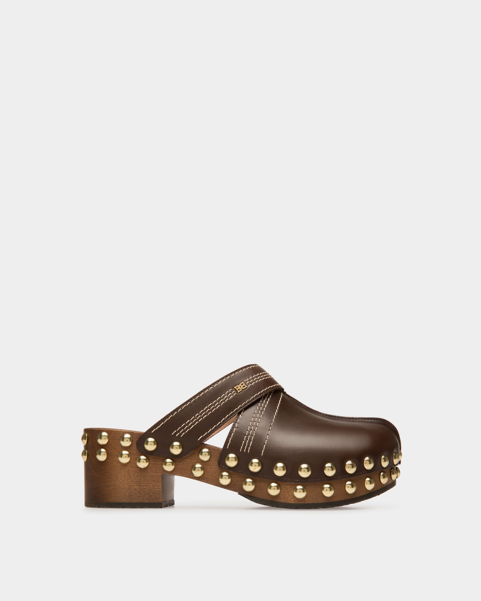 Ele Mule Sabot En Cuir Marron - Femme - Bally - 01