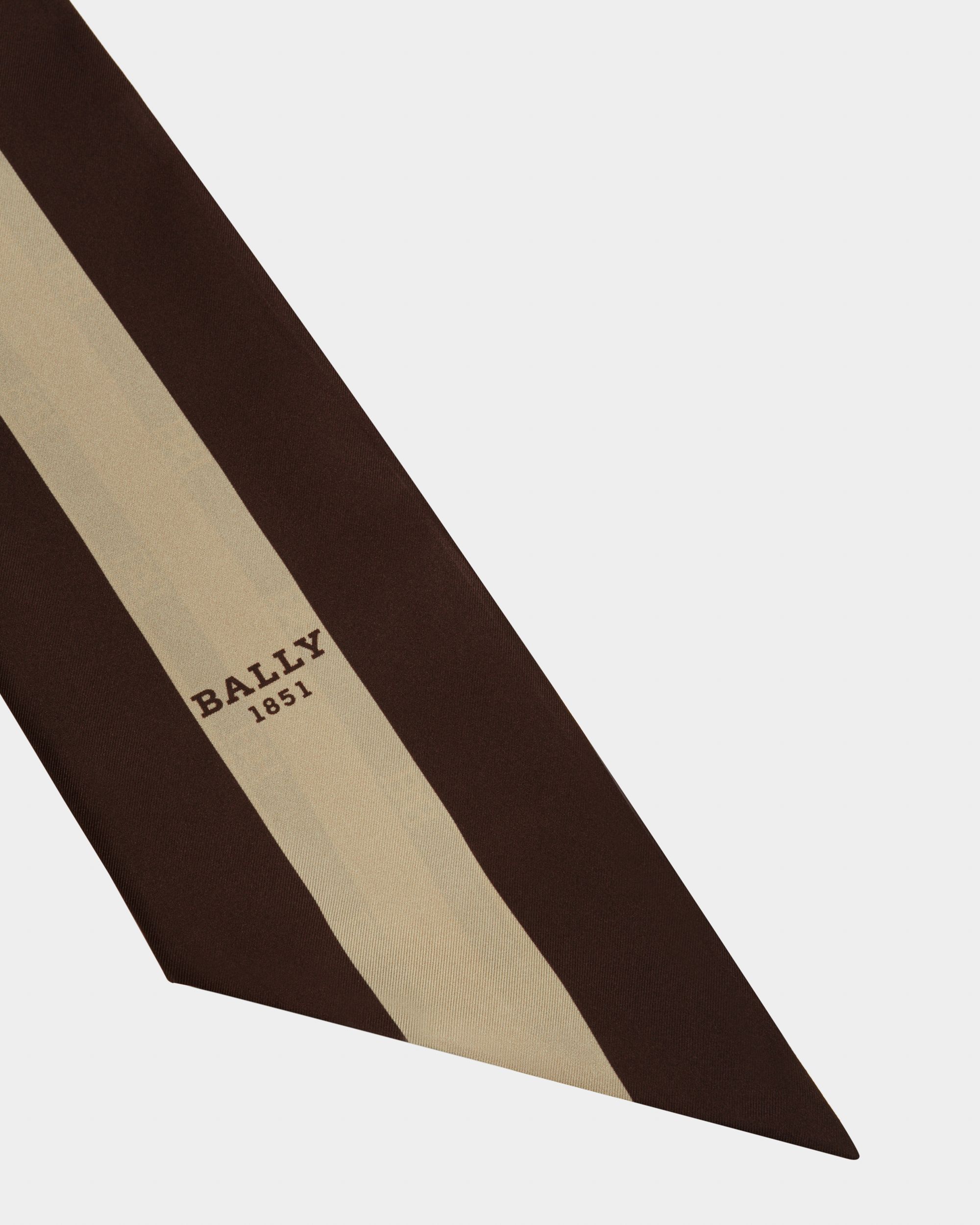 Foulard Bally Stripe In Seta Beige - Donna - Bally - 02