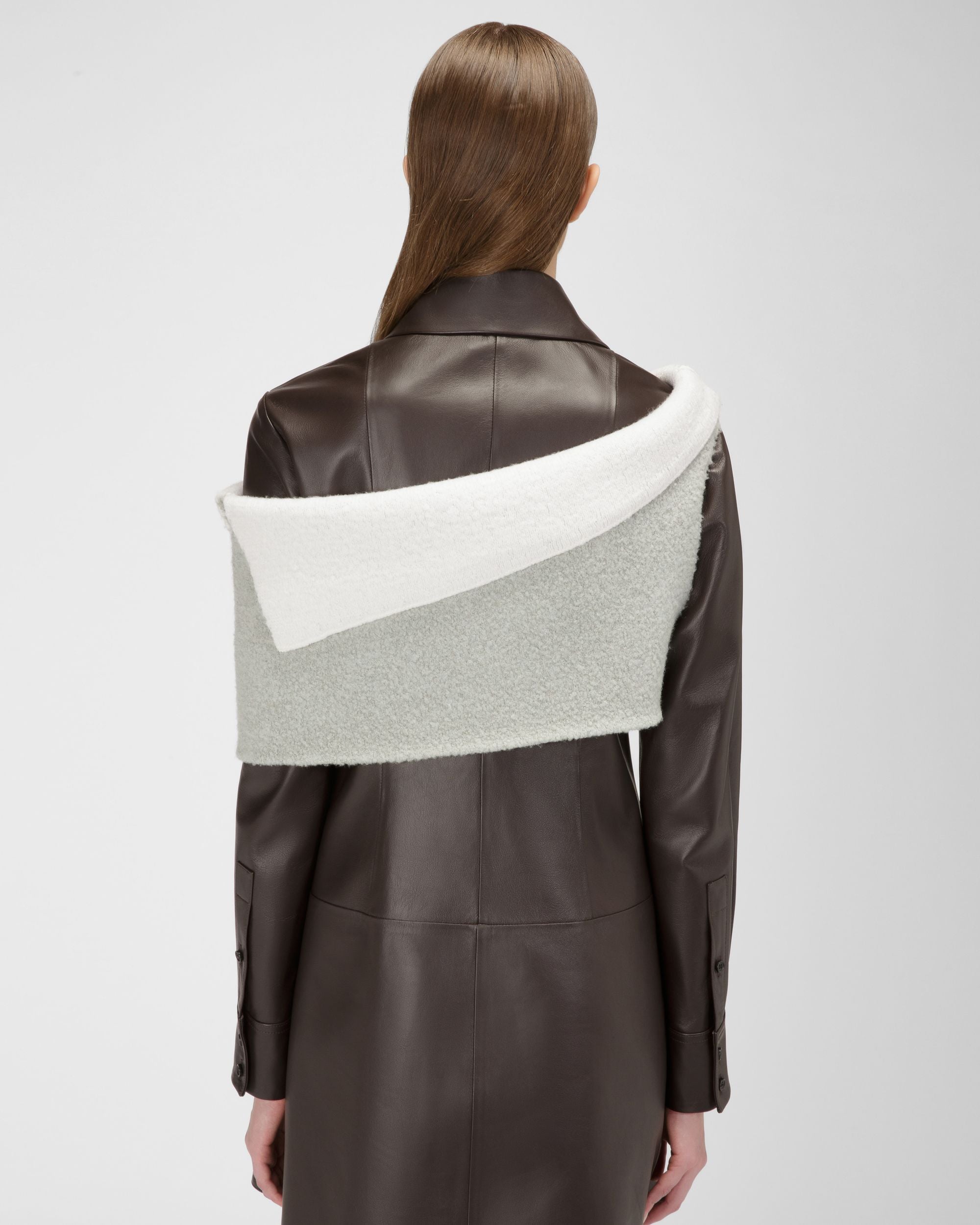 Schal Aus Grauem Und Elfenbeinfarbenem Wollmischgewebe - Damen - Bally - 03