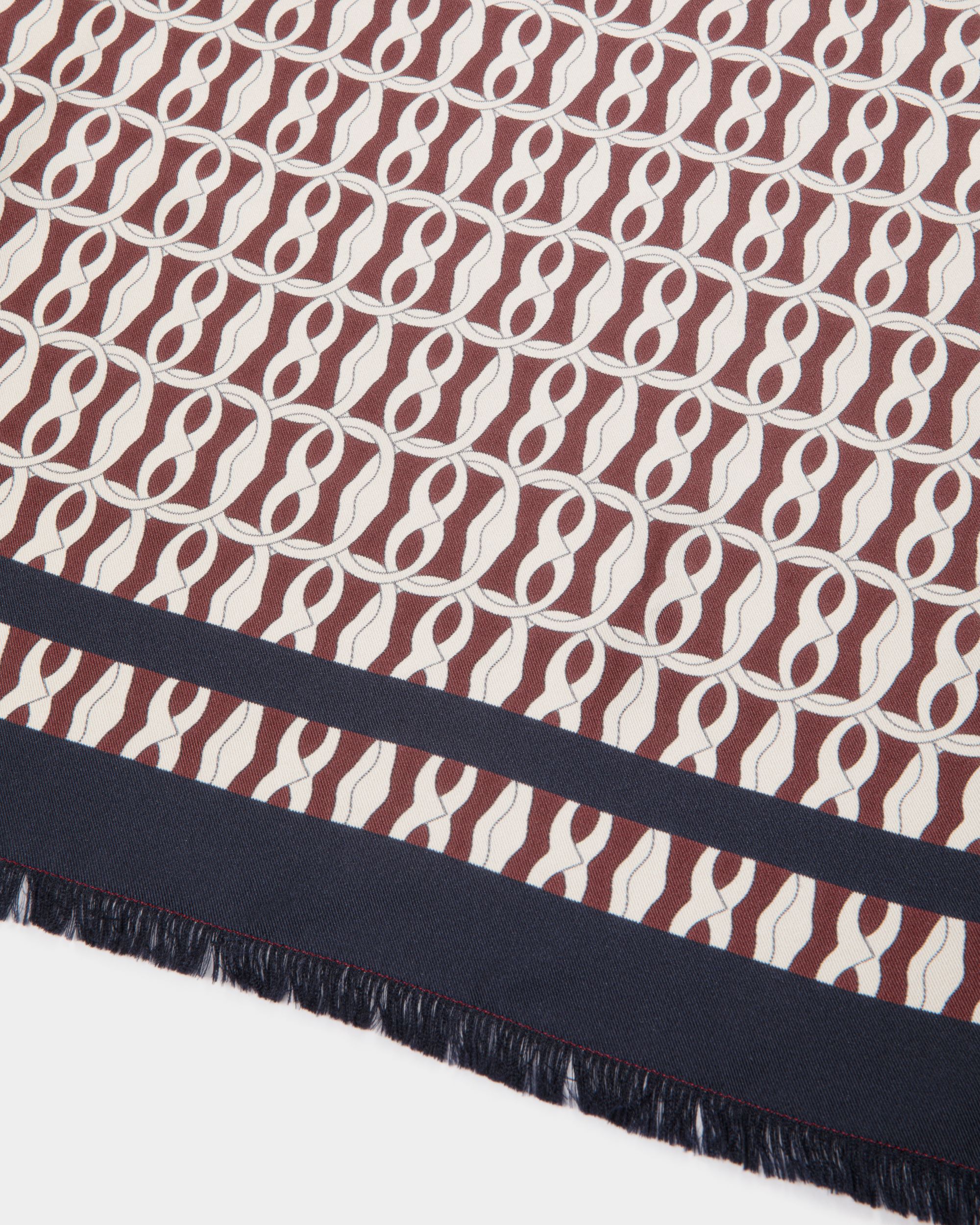 Foulard Aus Seide In Navy Blue Mit Emblem-Print - Damen - Bally - 02