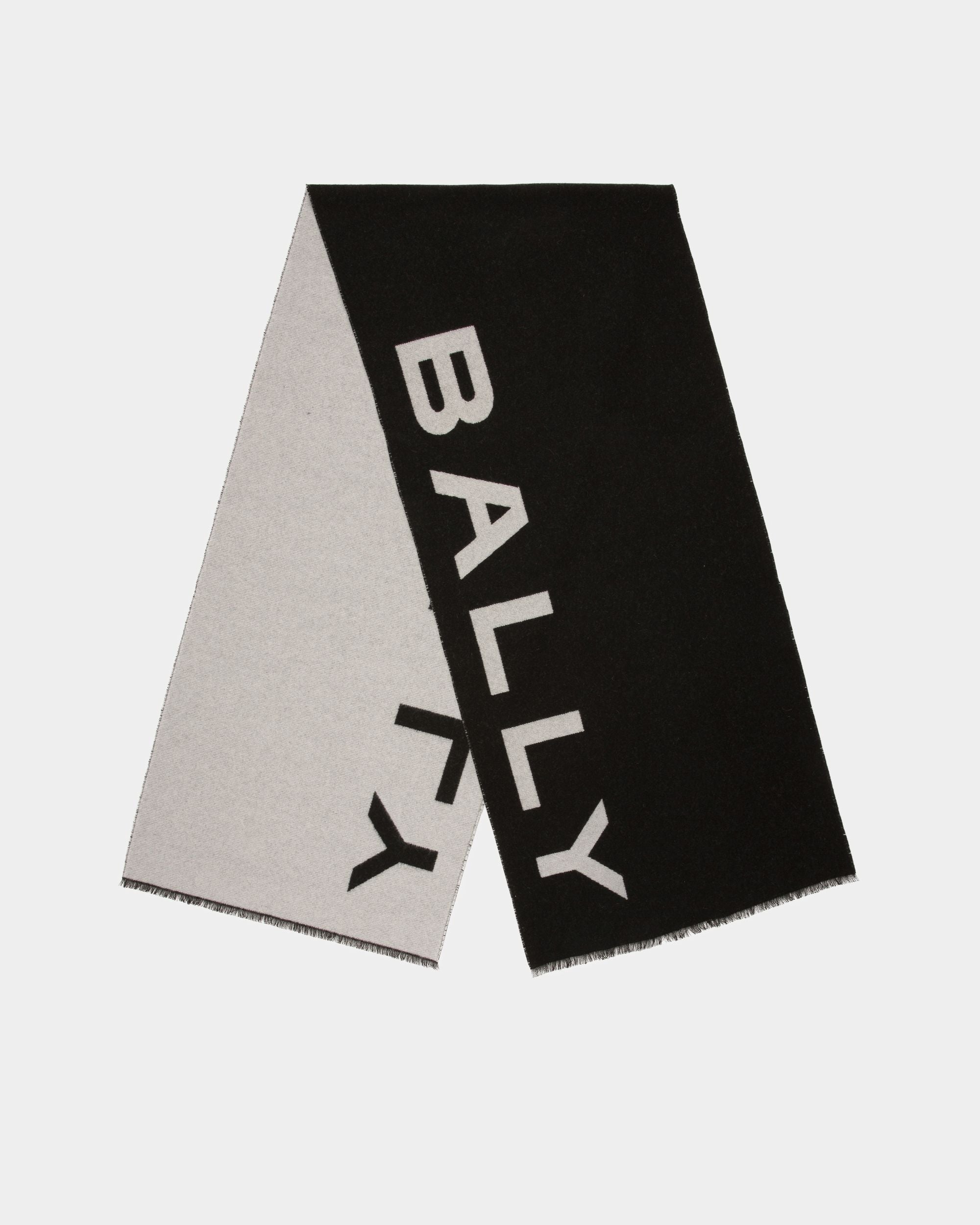 Écharpe logo En tissu ivoire et noir - Femme - Bally - 01