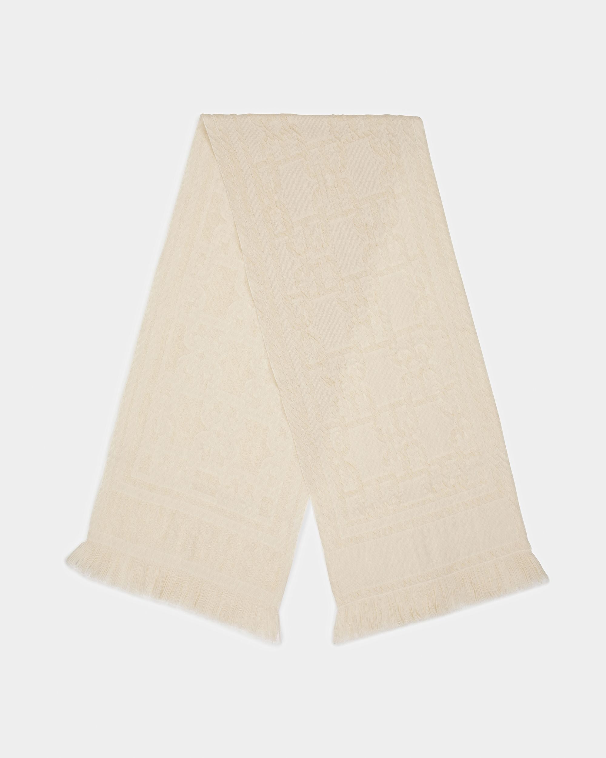 Sciarpa Jacquard In Lana E Seta Avorio - Donna - Bally - 01