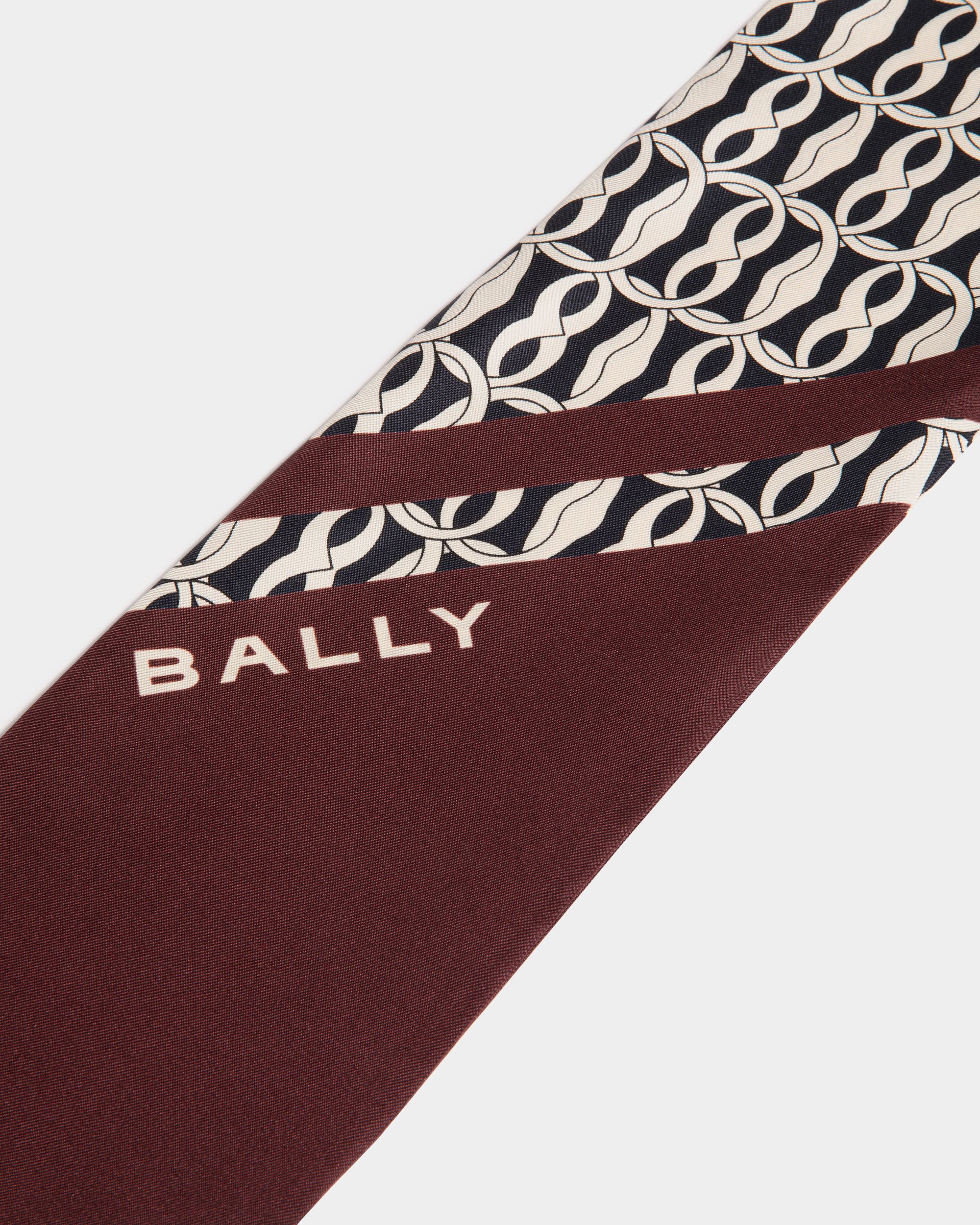 Neck Bow With Emblem Print In Andorra Silk - Women's - Bally - 02