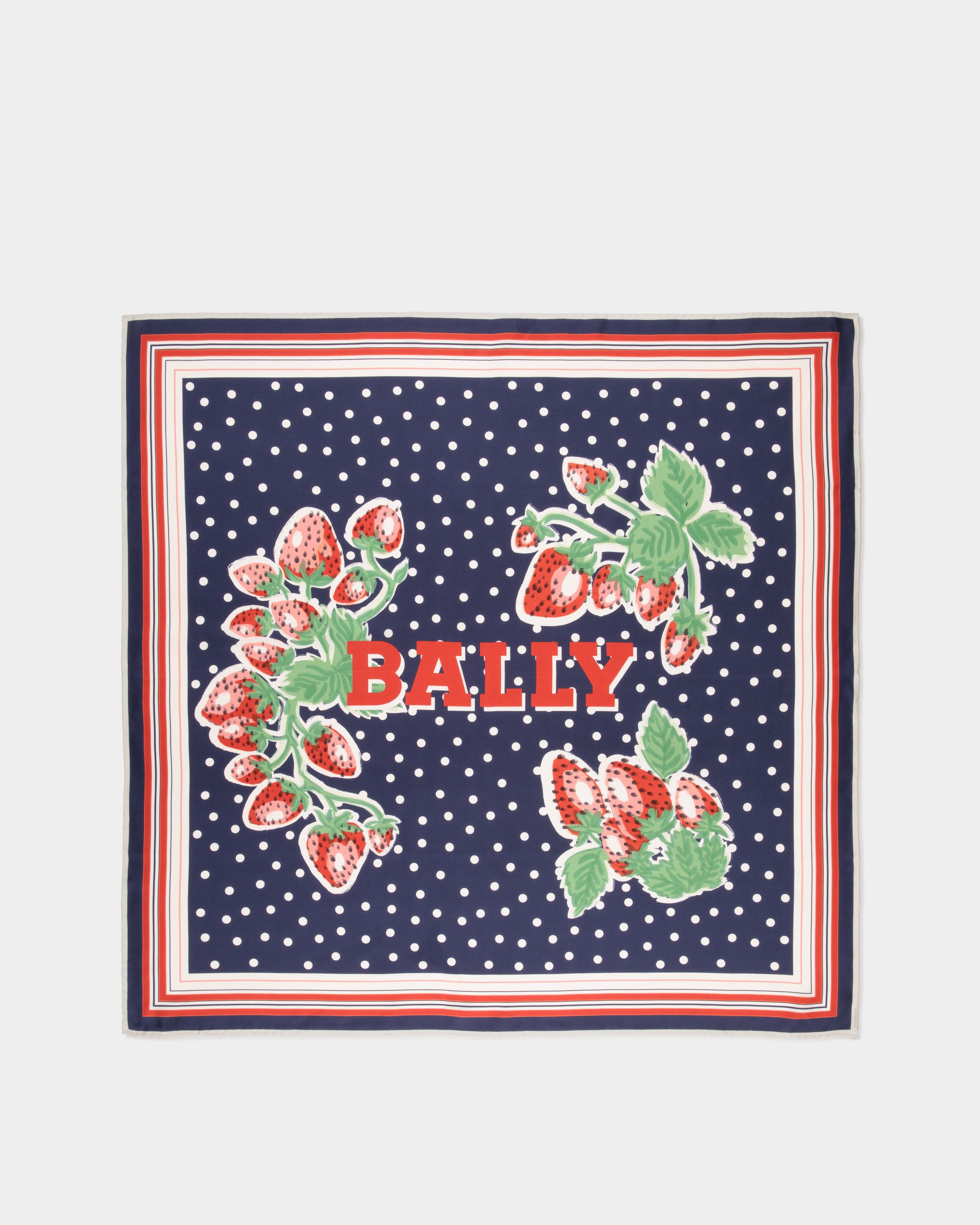Foulard In Seta Con Stampa Strawberry - Donna - Bally - 01