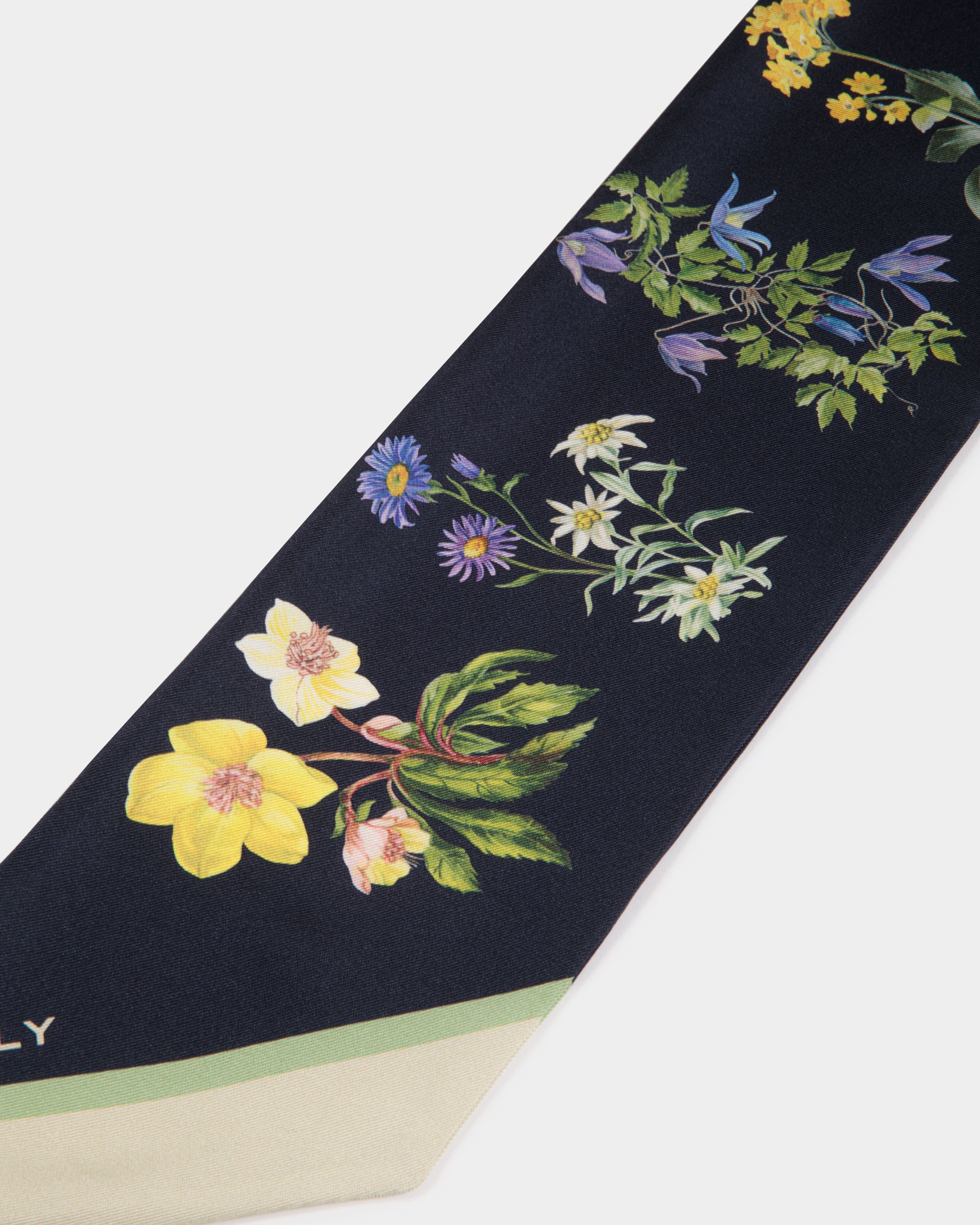 Foulard In Seta Con Stampa Mountain Flower - Donna - Bally - 02