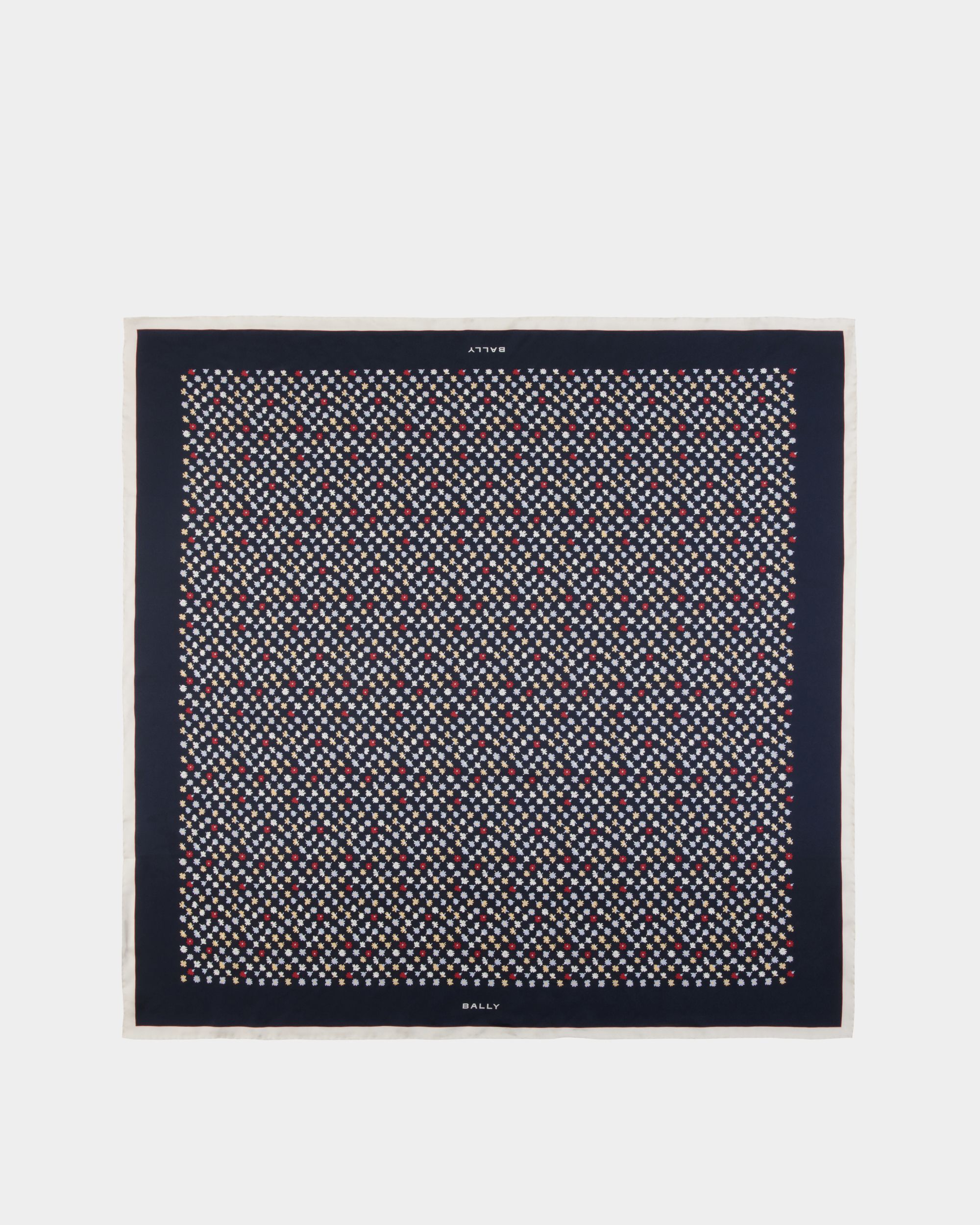 Sciarpa In Seta Con Microfiori Navy Blue - Donna - Bally - 01