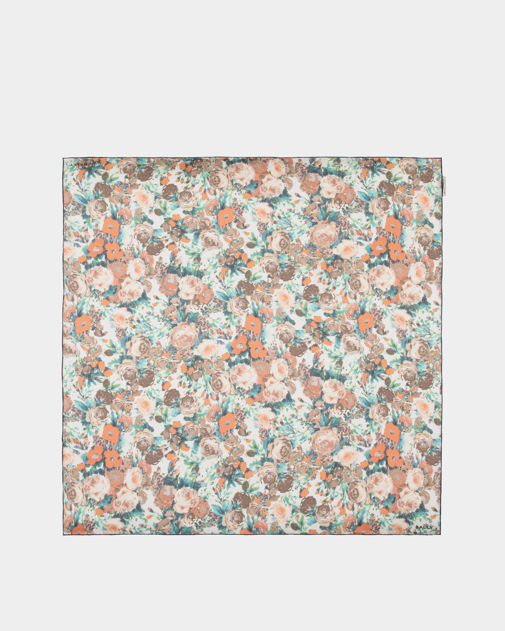 Foulard In Seta Multicolore Con Stampa Rosengarten - Donna - Bally - 01