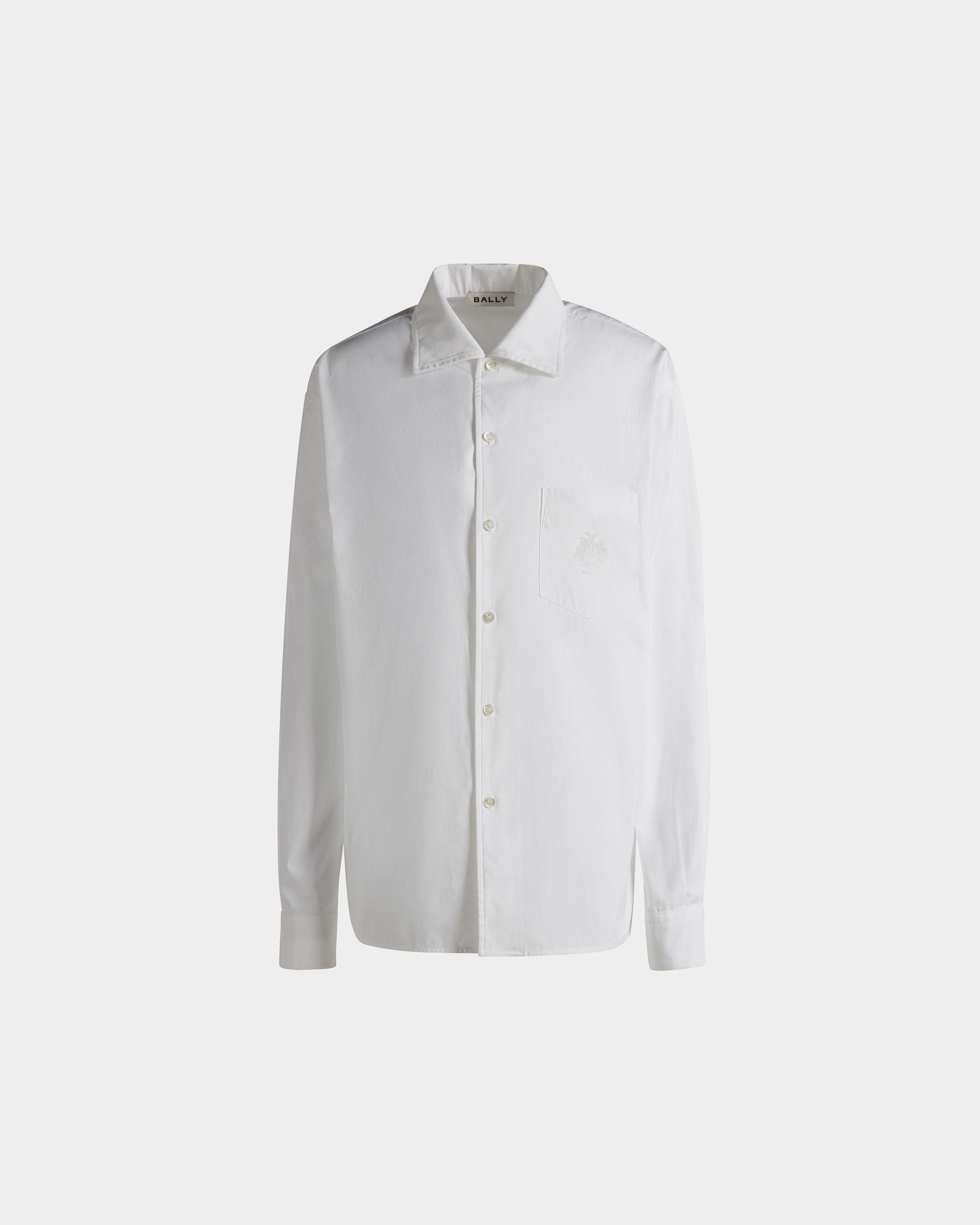 Long Sleeve Shirt In White Cotton - Women's - Bally - 01