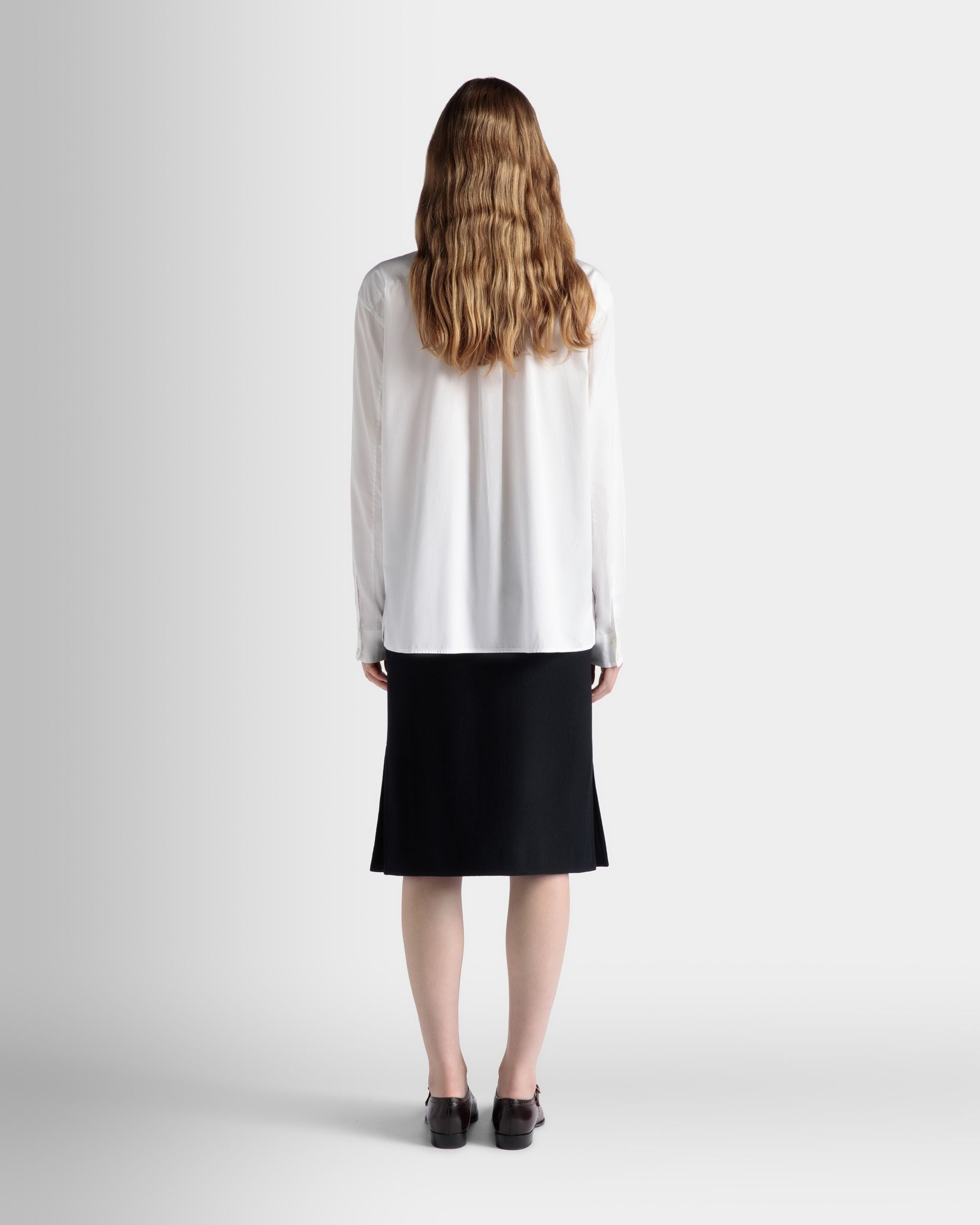 Long Sleeve Shirt In White Cotton - Women's - Bally - 07