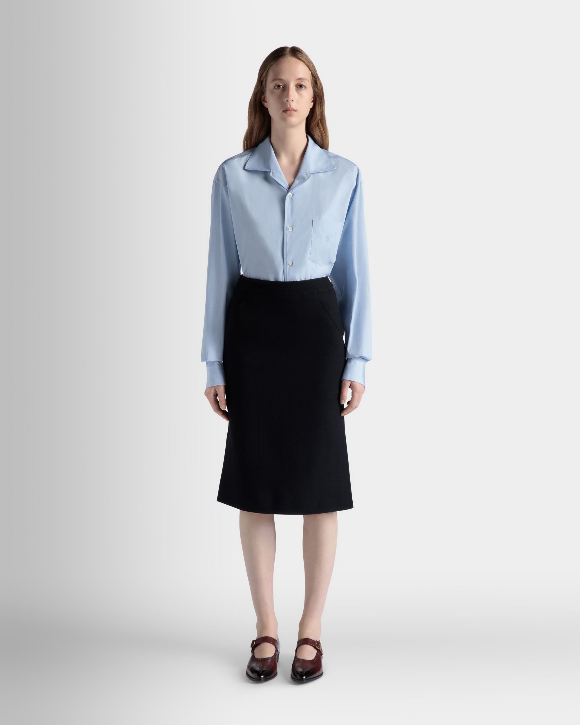 Langarmshirt Aus Baumwolle In Light Blue - Damen - Bally - 02