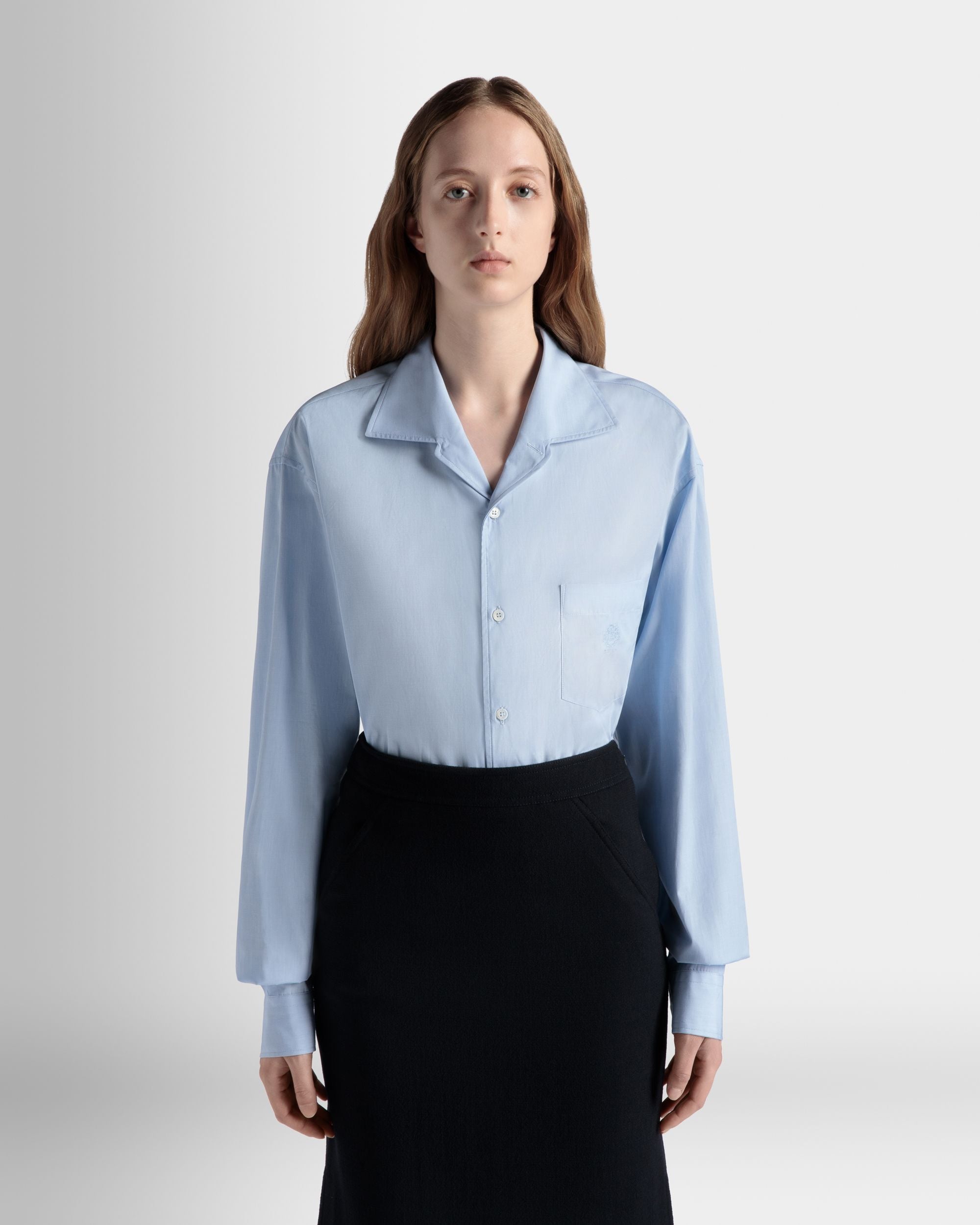 Langarmshirt Aus Baumwolle In Light Blue - Damen - Bally - 03