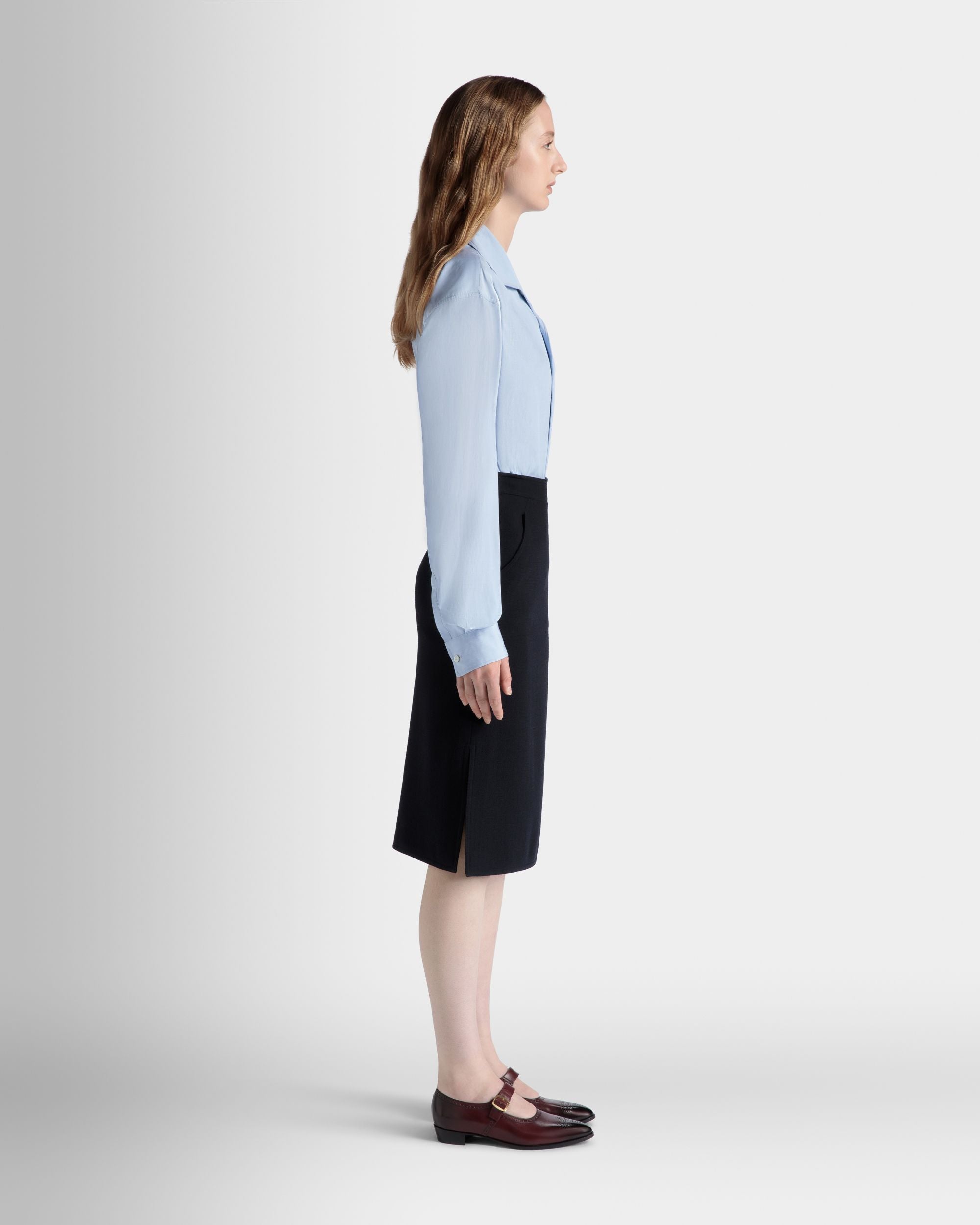 Langarmshirt Aus Baumwolle In Light Blue - Damen - Bally - 06