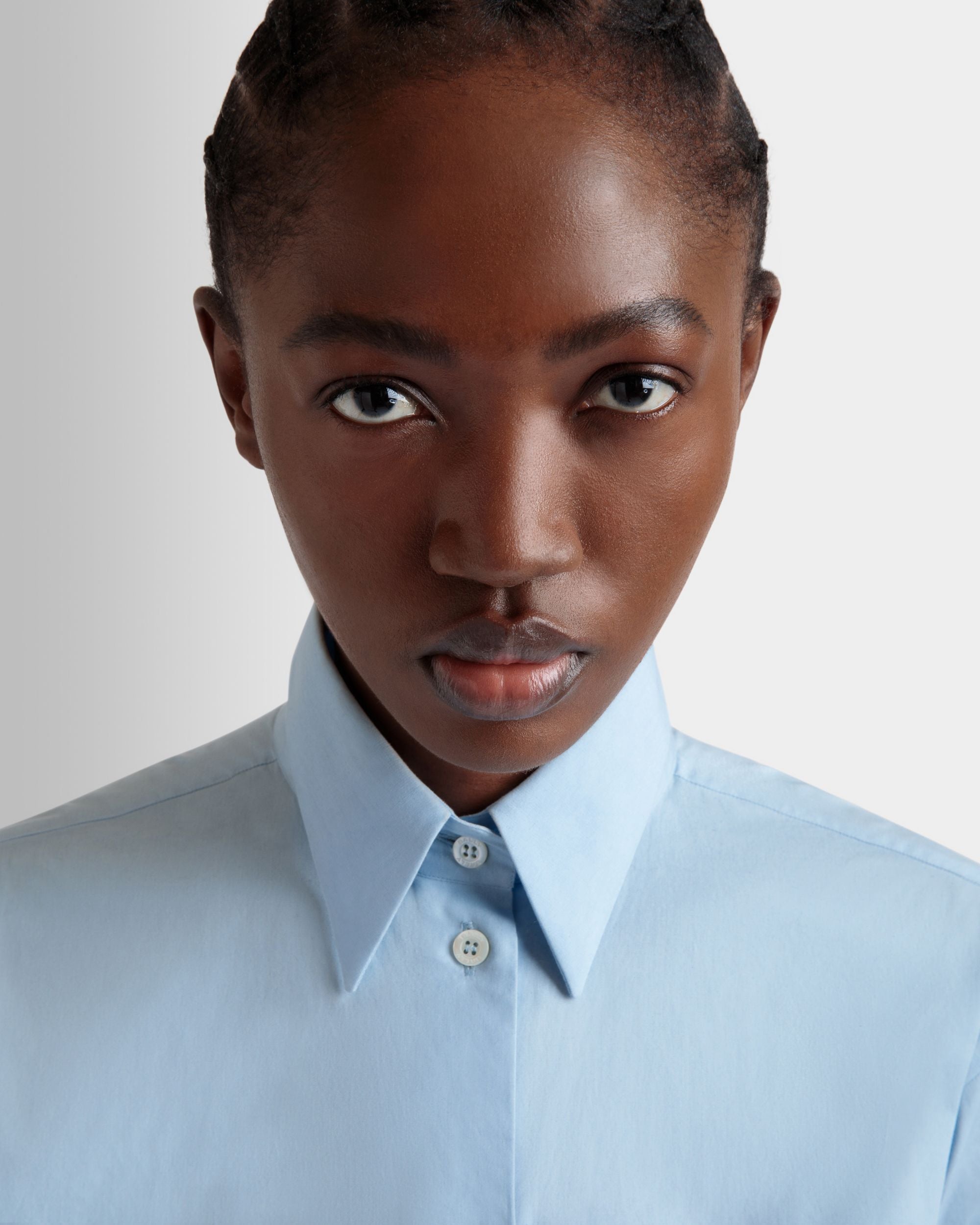 Camicia A Maniche Lunghe In Cotone Light Blue - Donna - Bally - 03