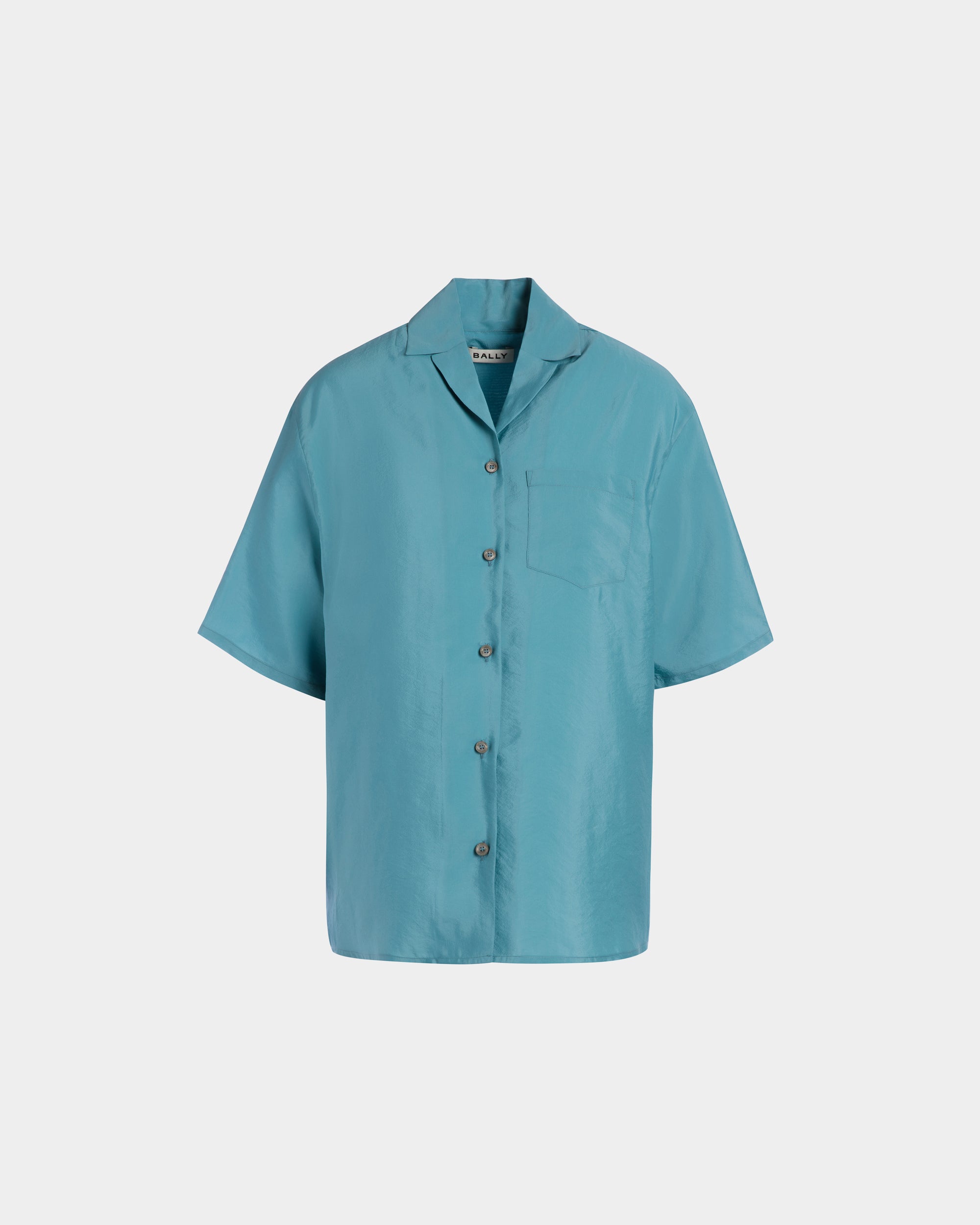 Camicia In Raso Medium Blue - Donna - Bally - 01