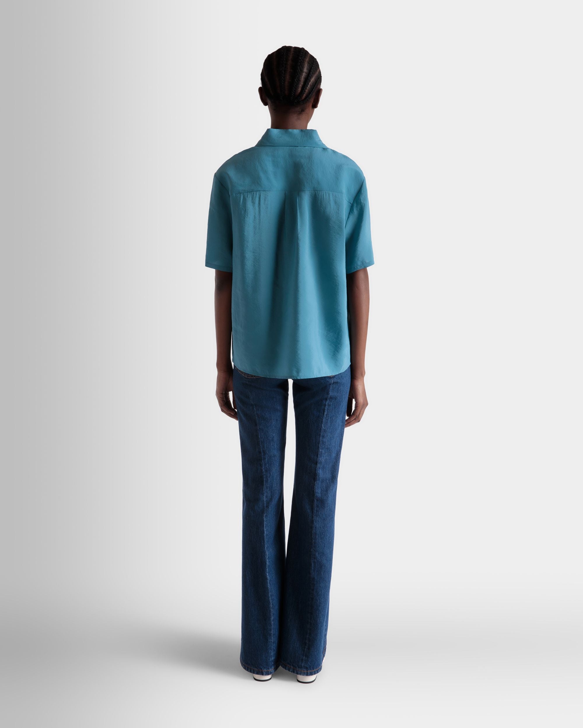 Camicia In Raso Medium Blue - Donna - Bally - 06
