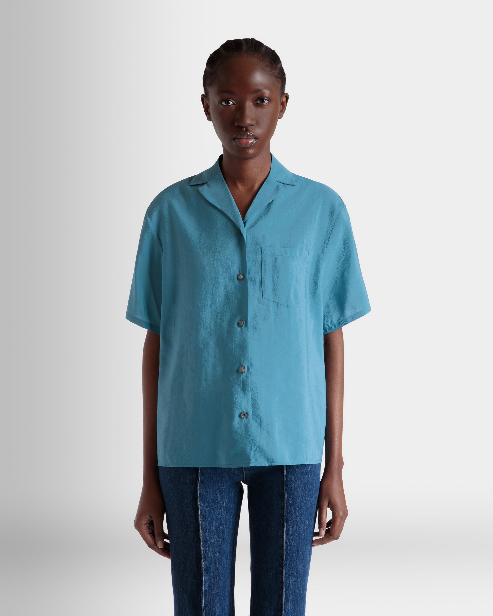 Camicia In Raso Medium Blue - Donna - Bally - 08
