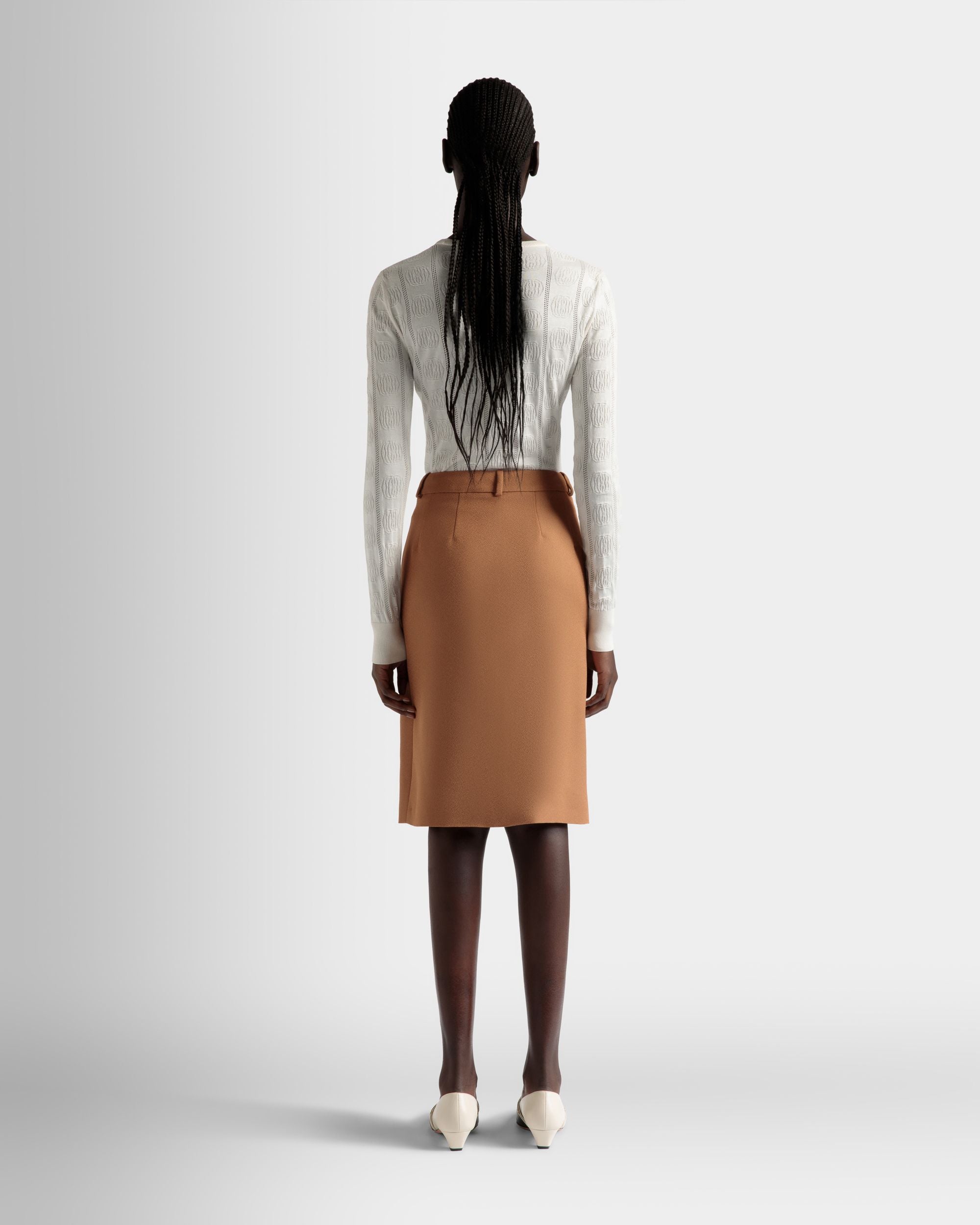 Gonna Longuette In Misto Lana Marrone - Donna - Bally - 06