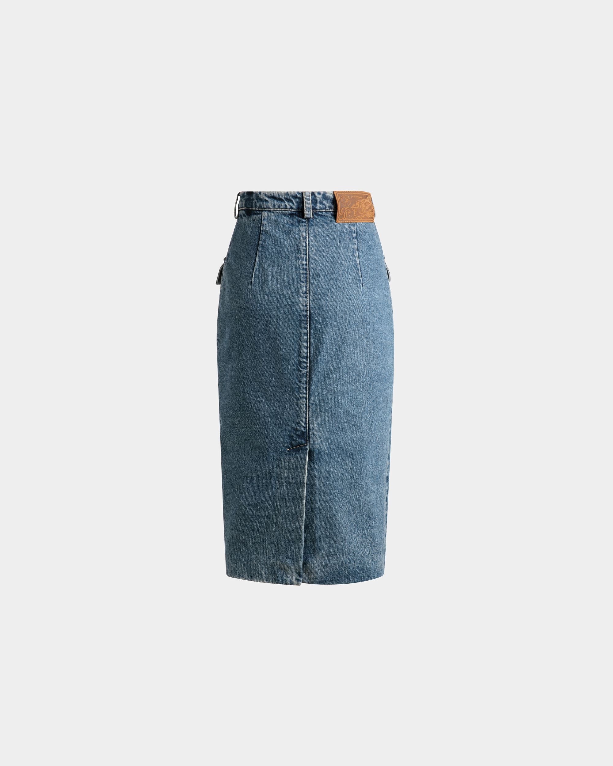 Knielanger Rock Aus Hellblauem Denim - Damen - Bally - 07