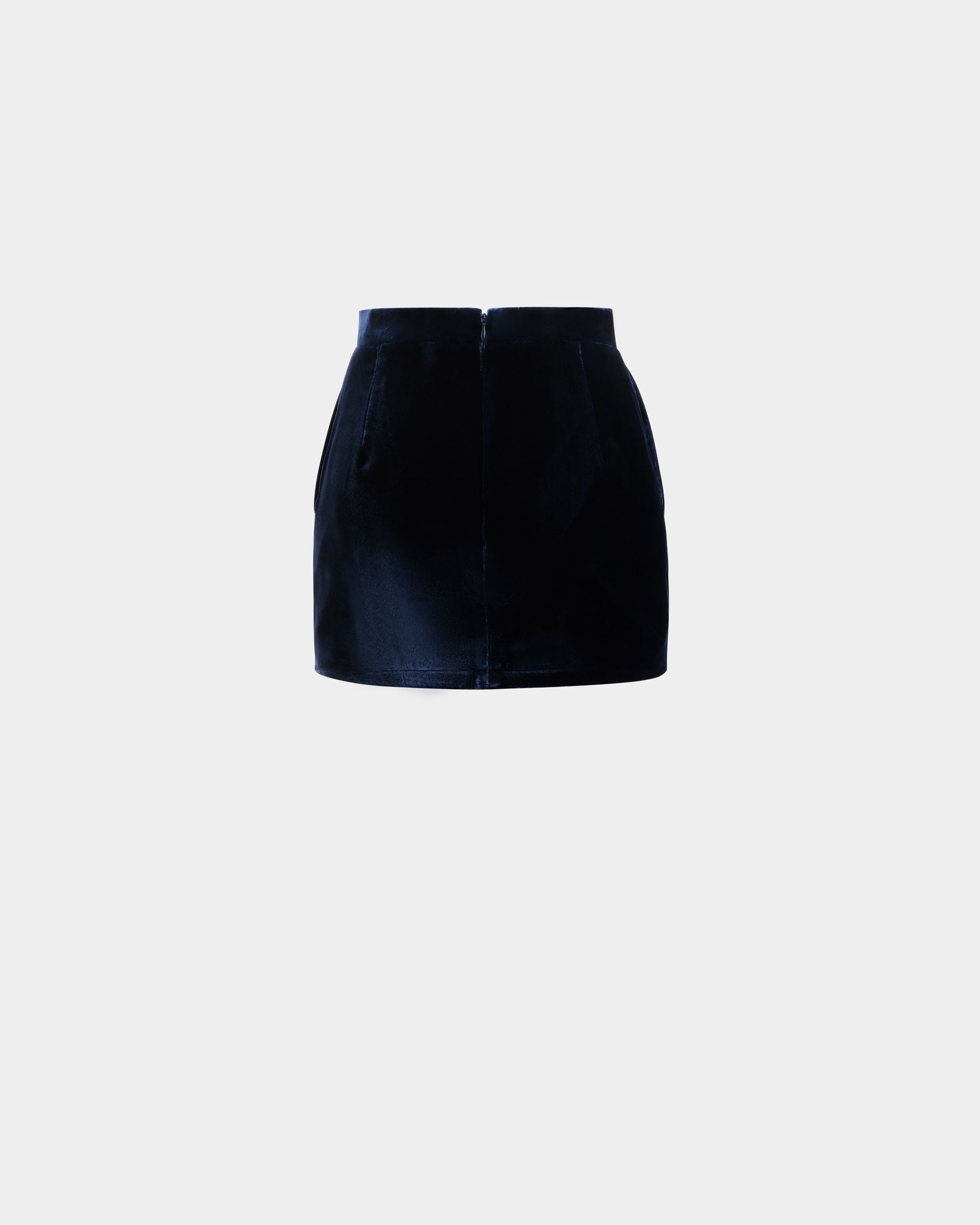 Mini-Jupe En Velours Bleu Marine - Femme - Bally - 07