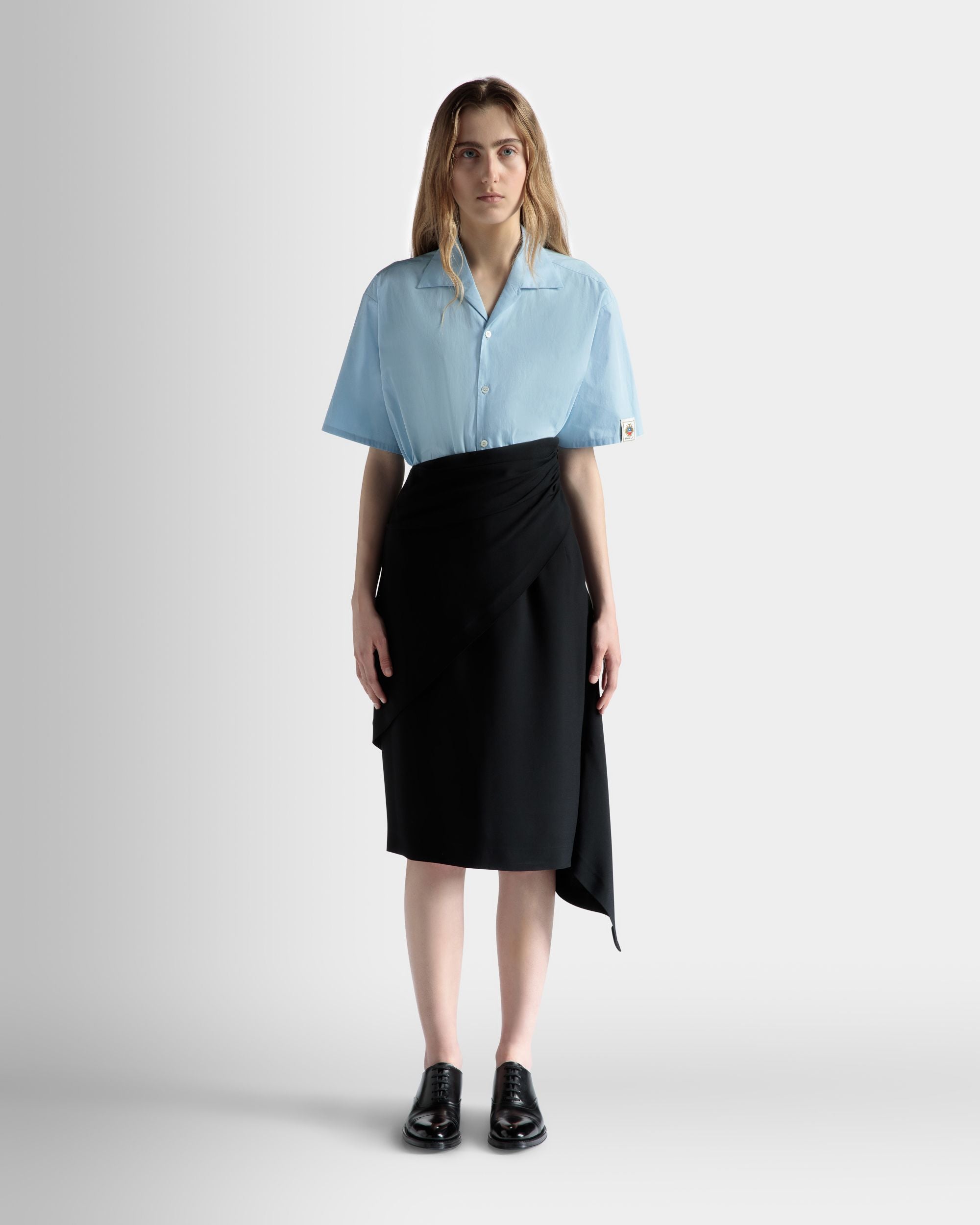 Asymmetrischer Midirock Aus Fließendem Crêpe In Schwarz - Damen - Bally - 02