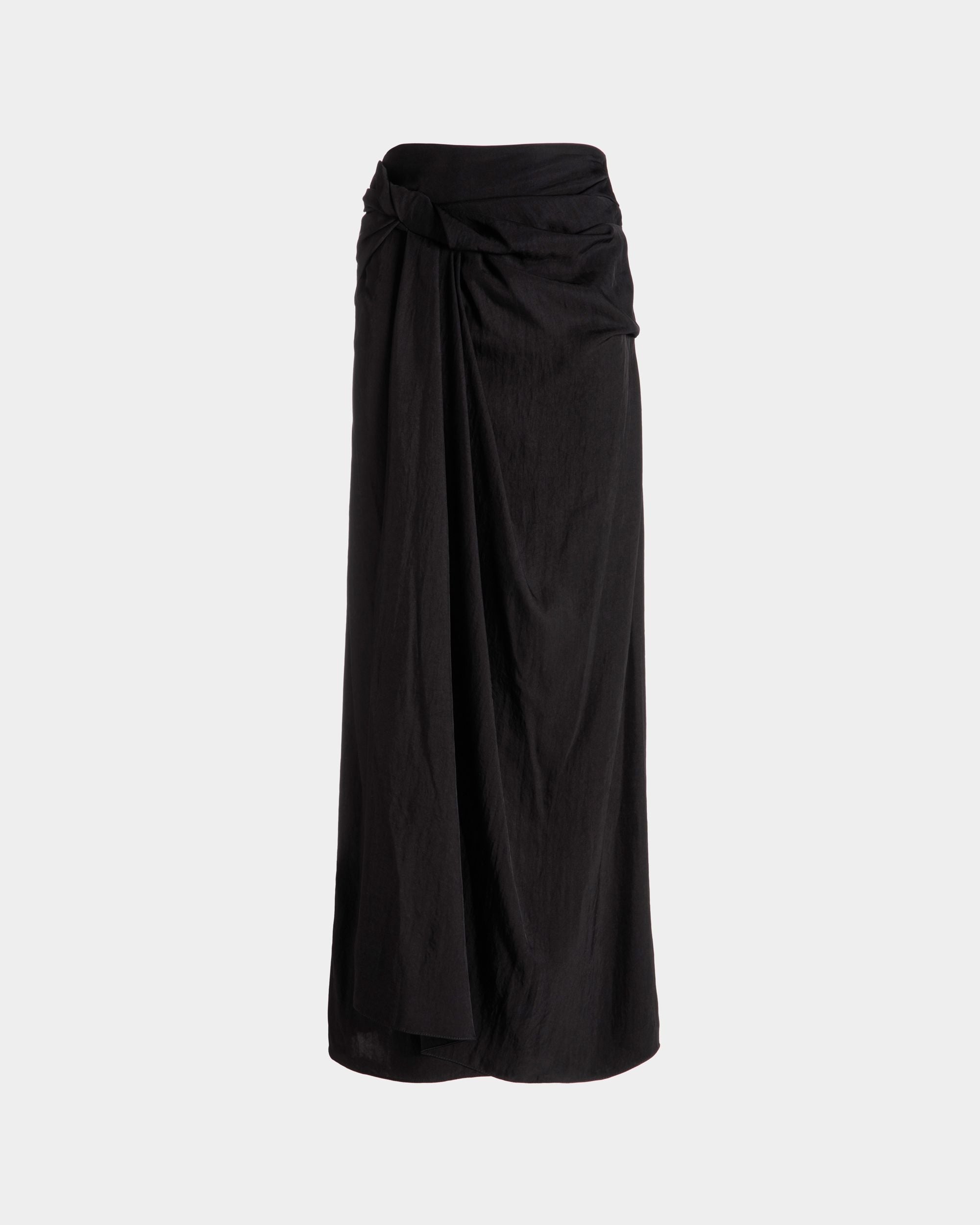 Drapierter Langer Rock Aus Fließendem Twill In Schwarz - Damen - Bally - 01